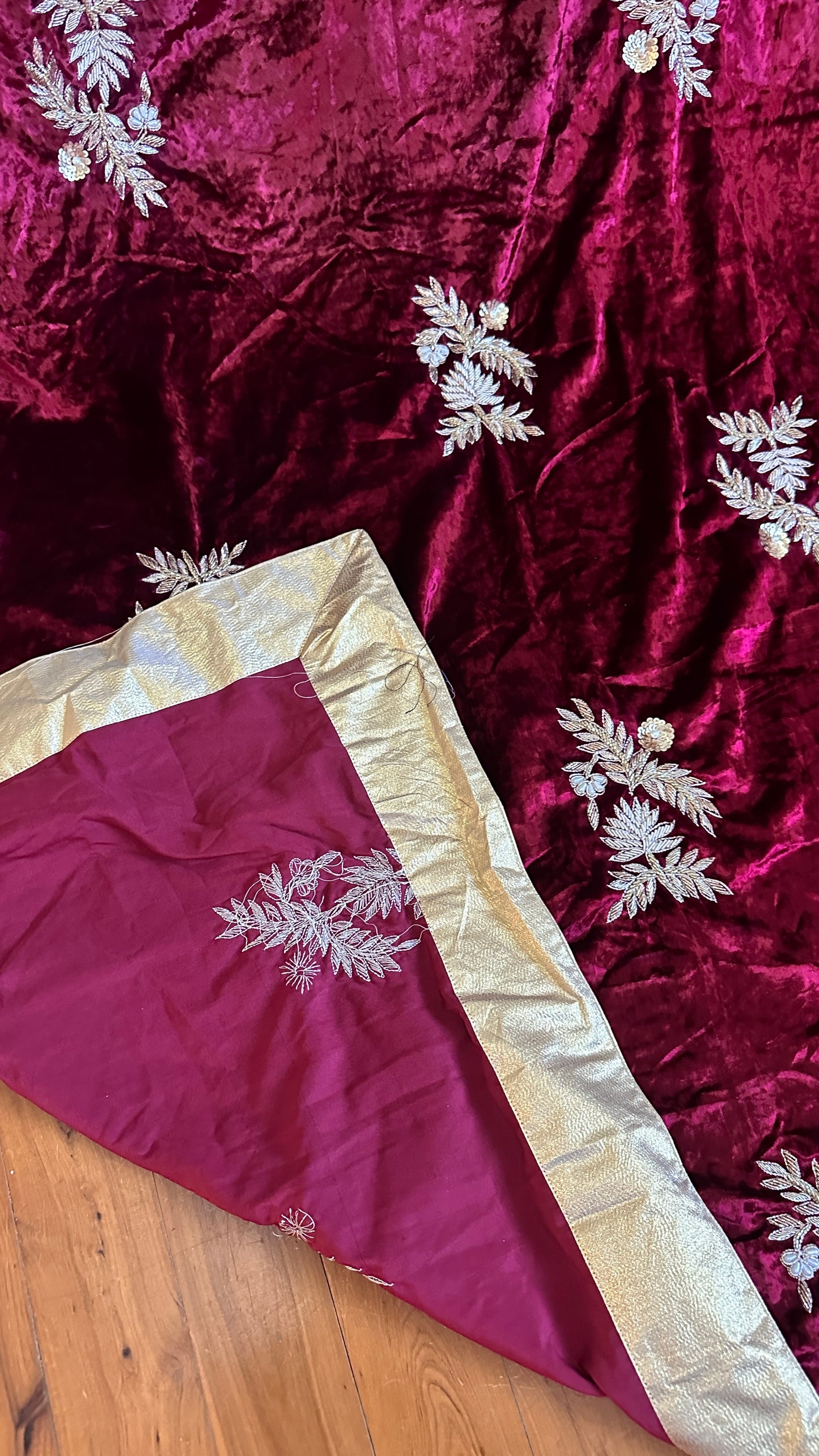 Pure velvet shawl hand work dupatta