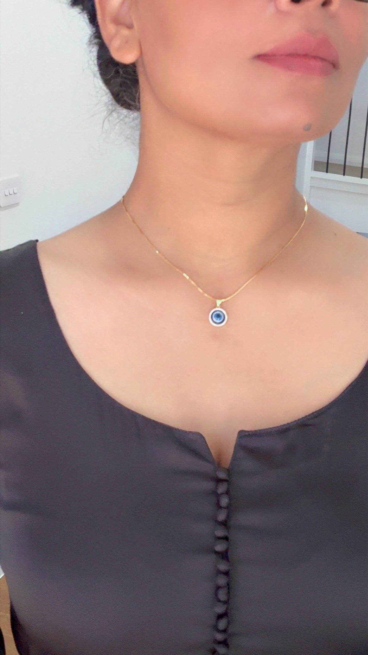evil eye pendant with chain necklace