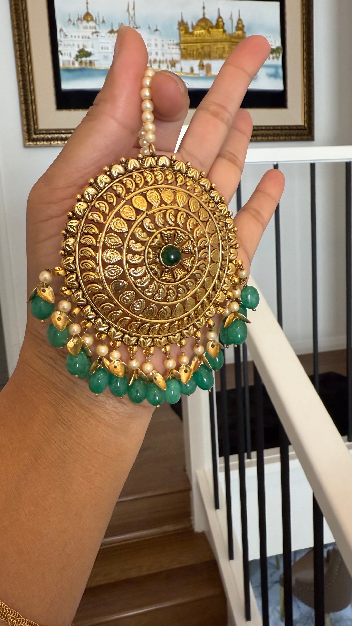 Gold plated tikka green