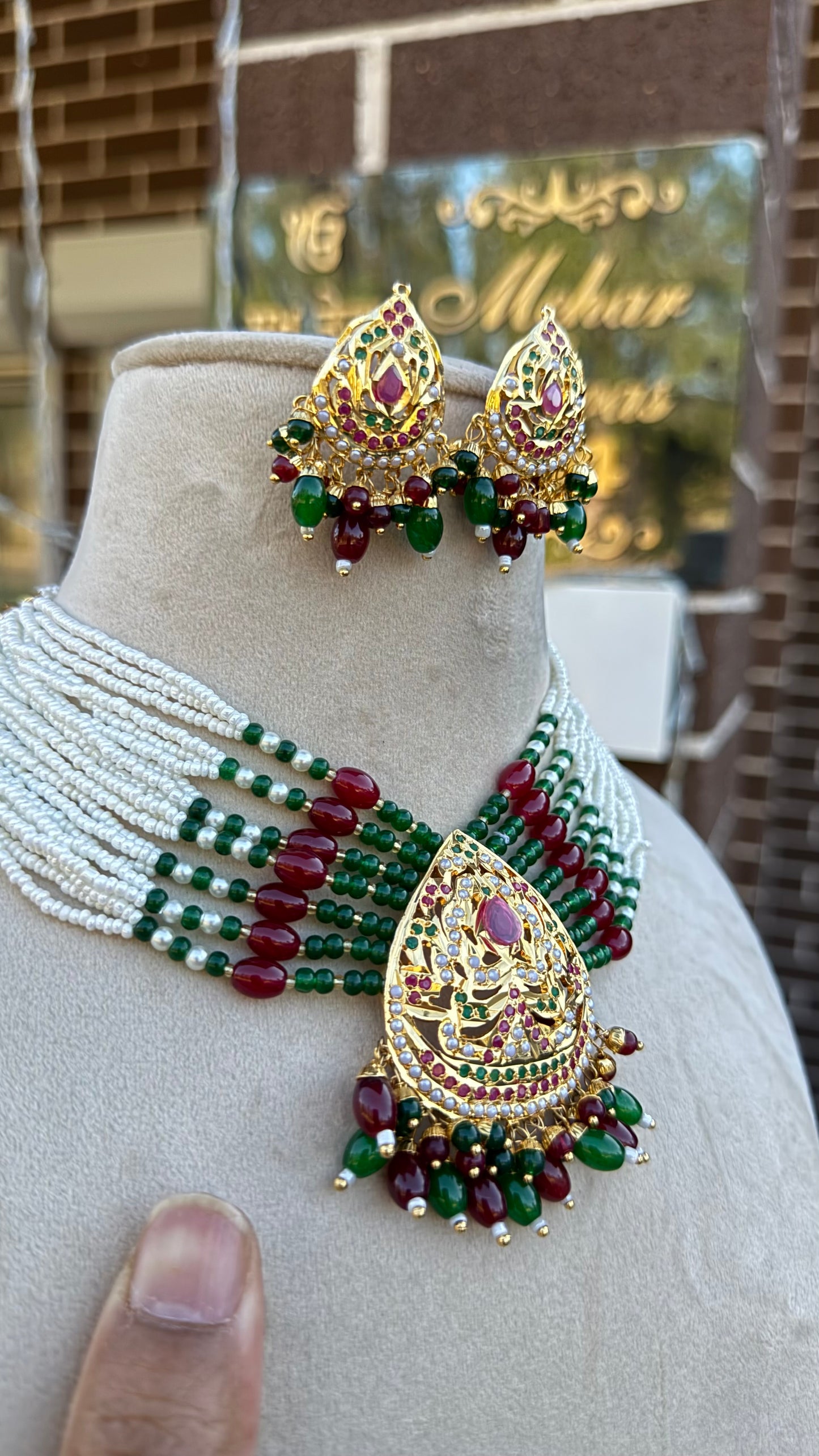 Real jadau gold plated necklace