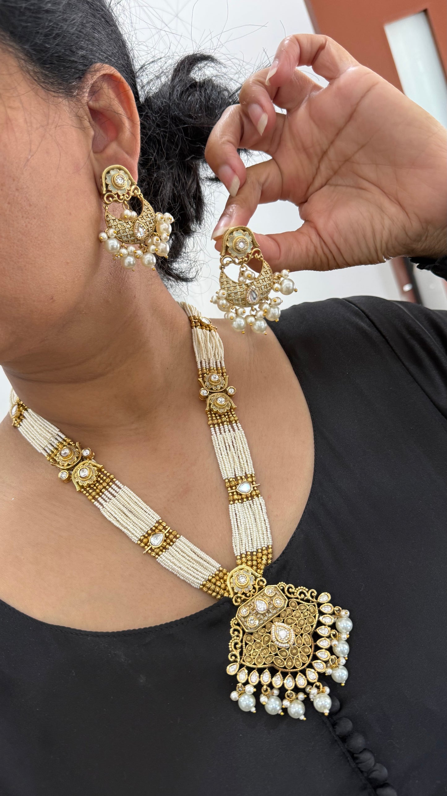 Heritage Jewelry  Gold Plated Indian Long necklace / Raani haar Sandookh collection