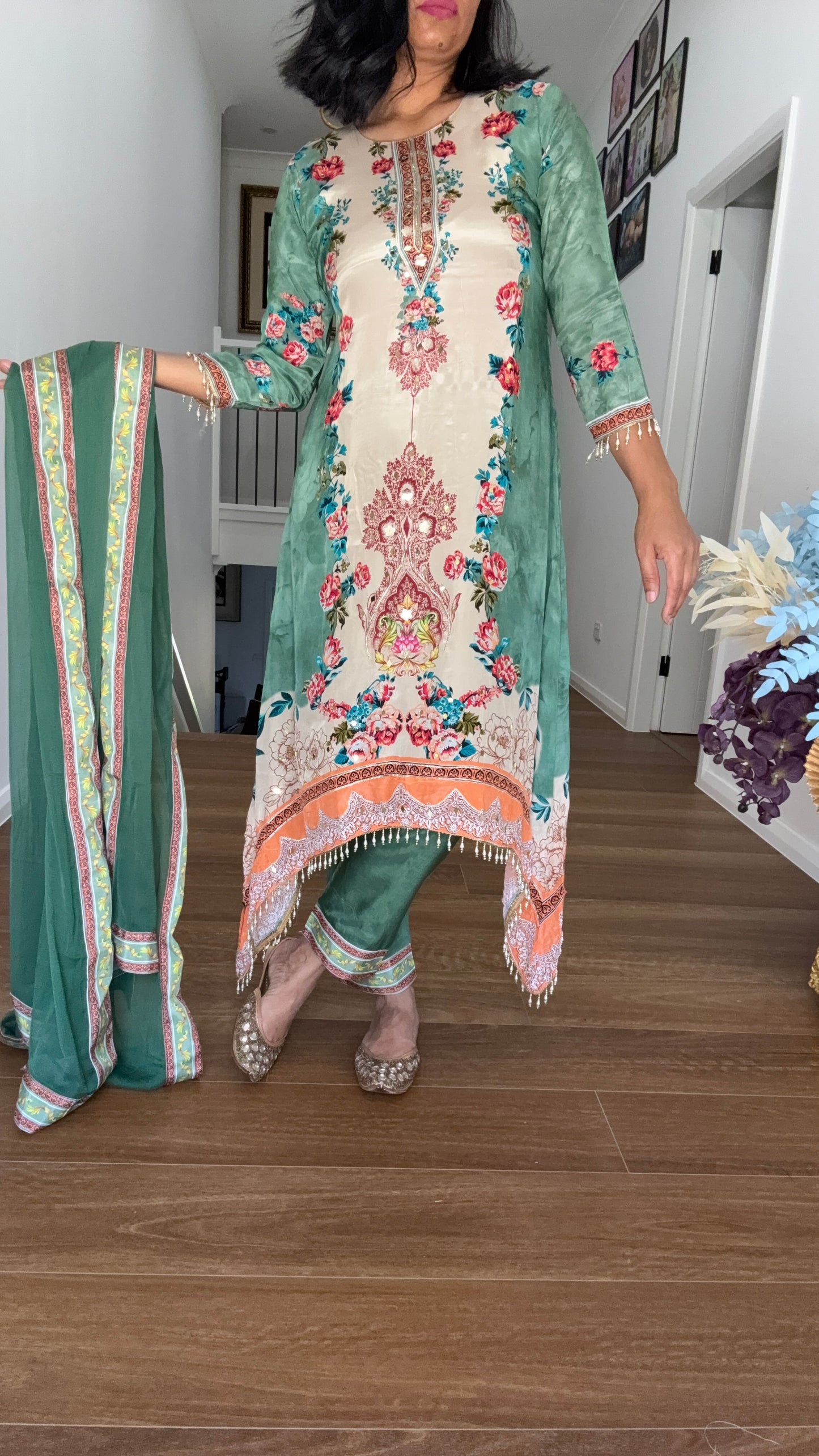 summer wear suit with palazo and dupatta