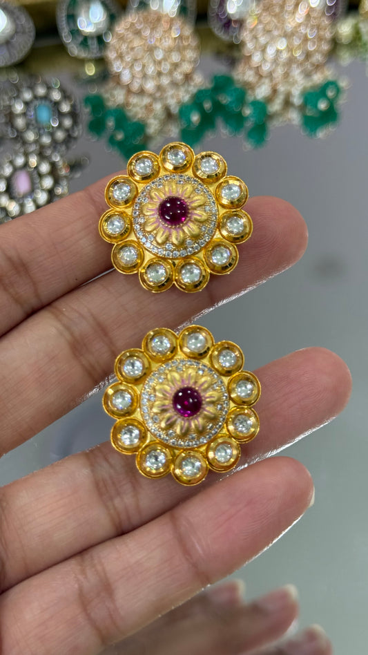 Gold plated stud earrings