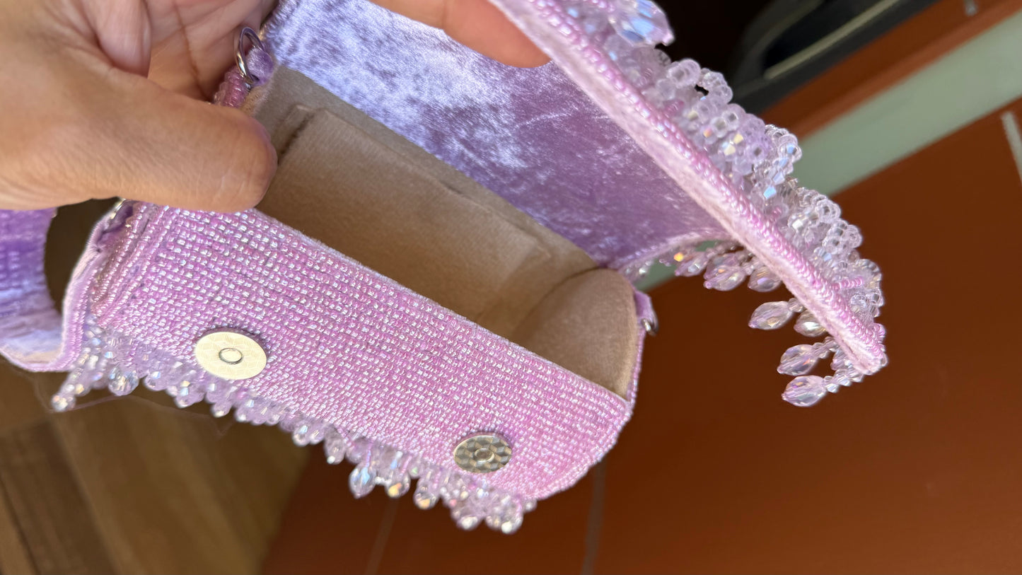 Designer Party Handbags evening clutch Lavender light purple shade