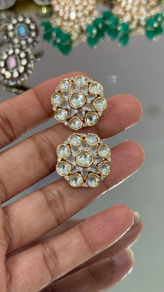 Gold plated stud earrings