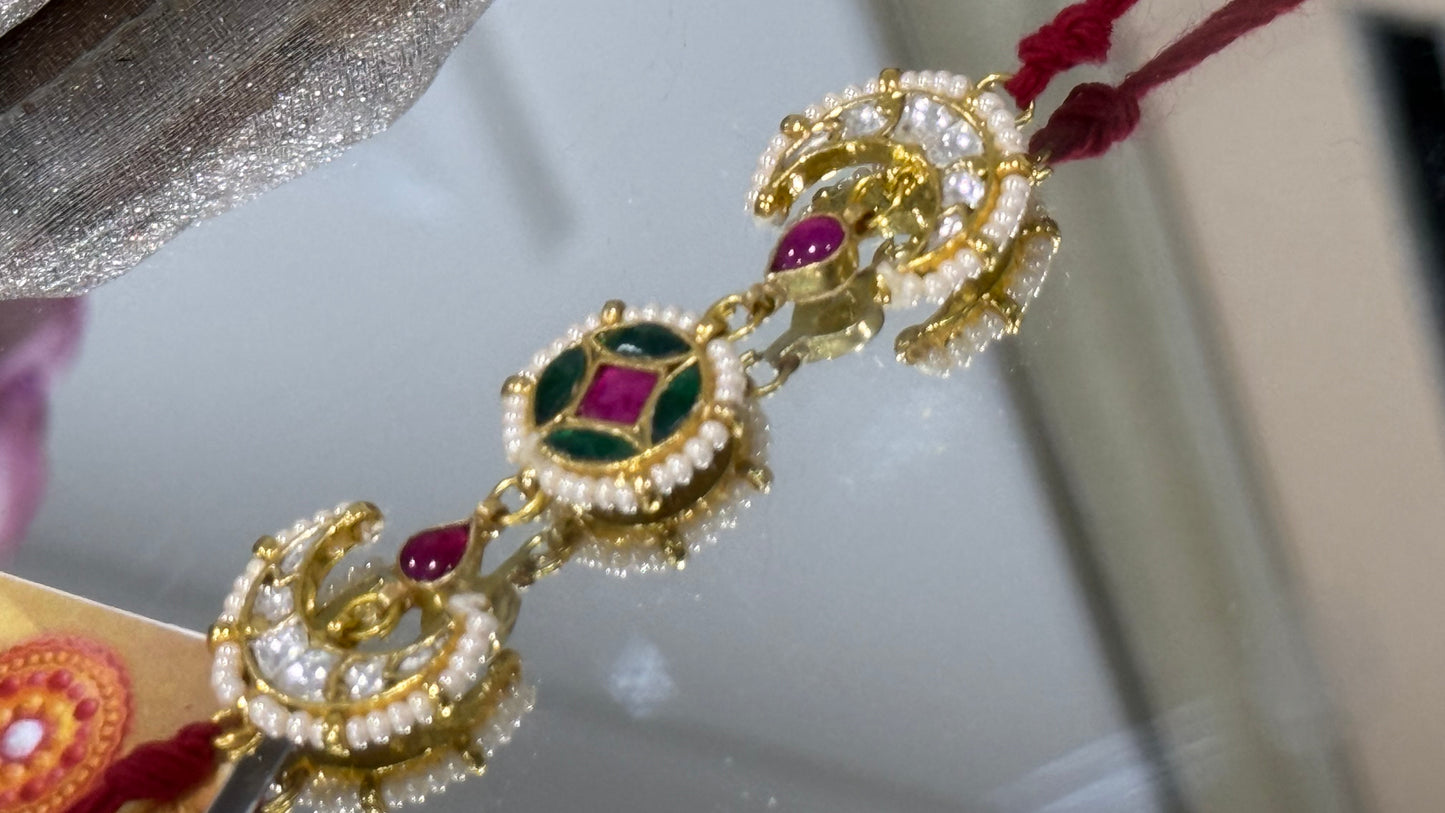 Premium Pachi Kundan  Rakhi for Brother Hand Made