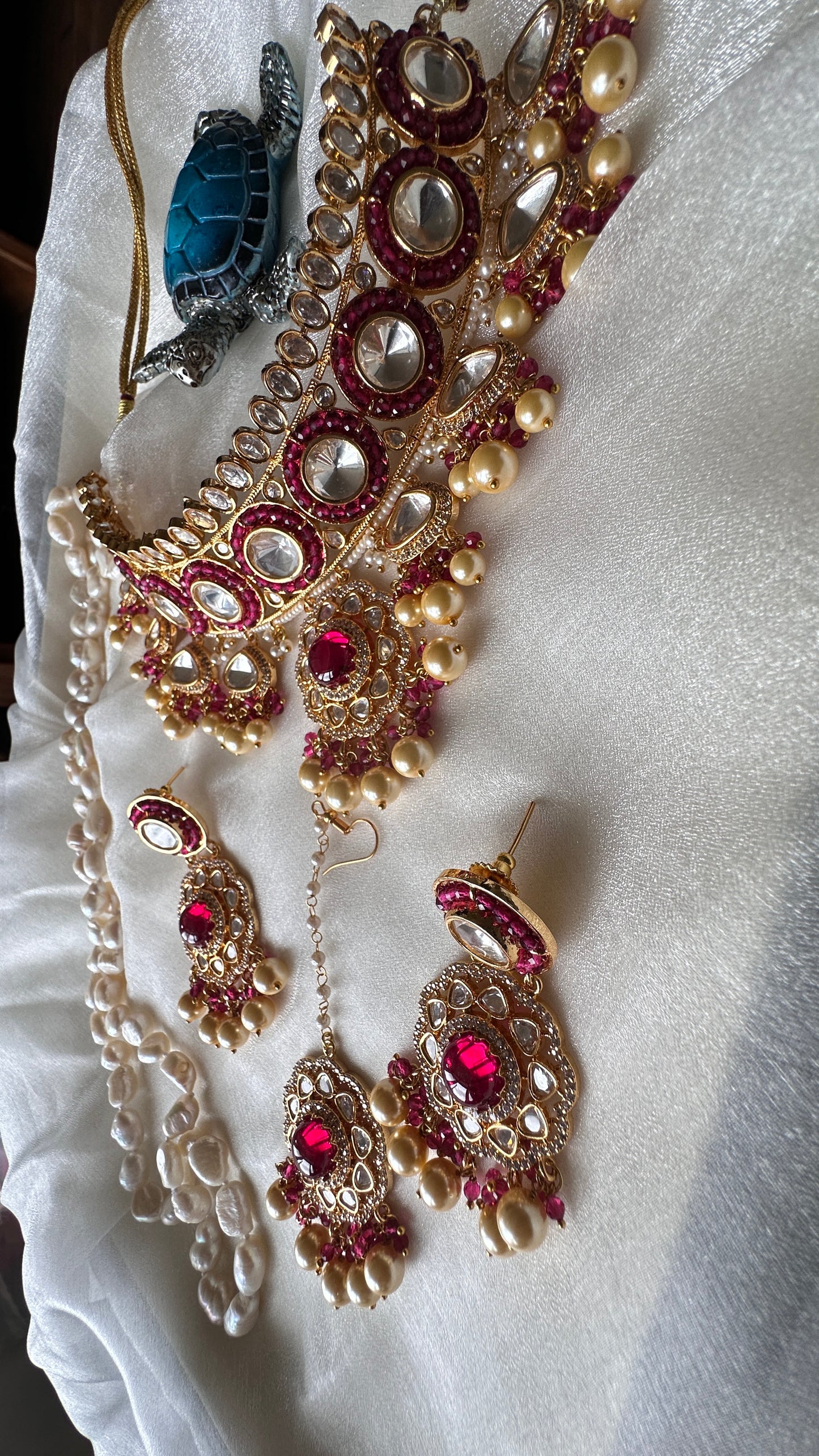 Uncut kundan choker gold plated ruby perfect for bride