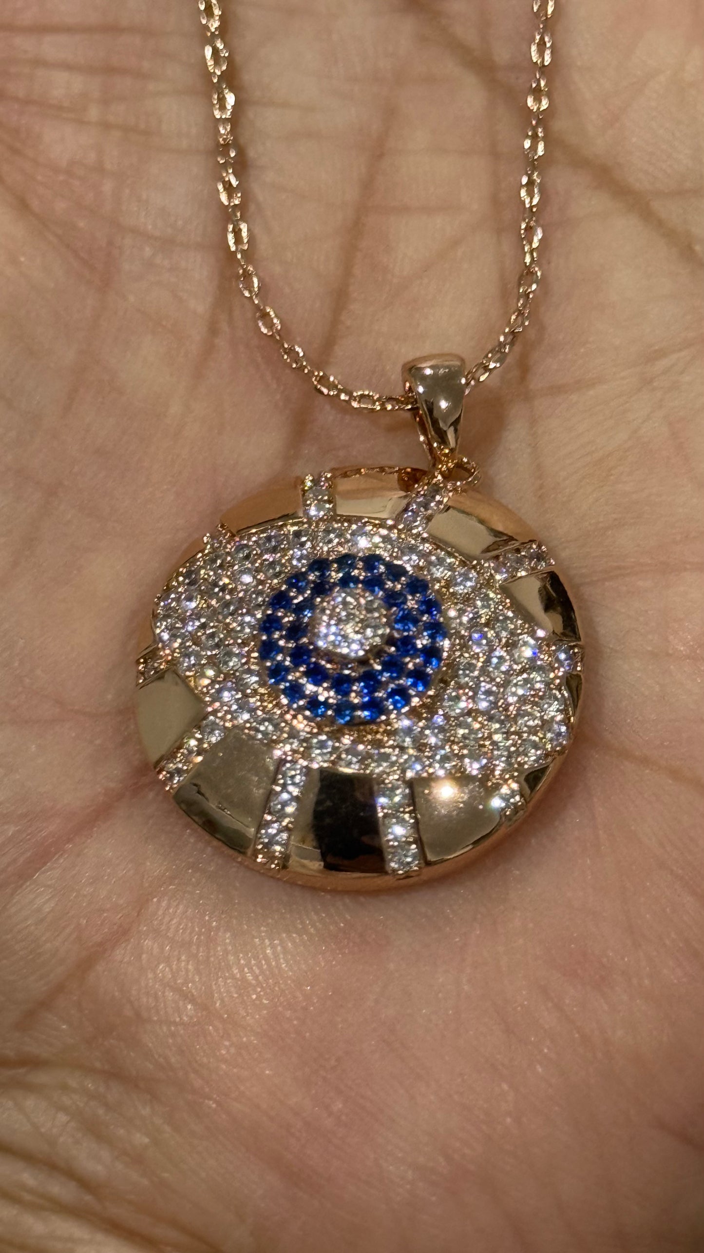 evil eye pendant with chain necklace