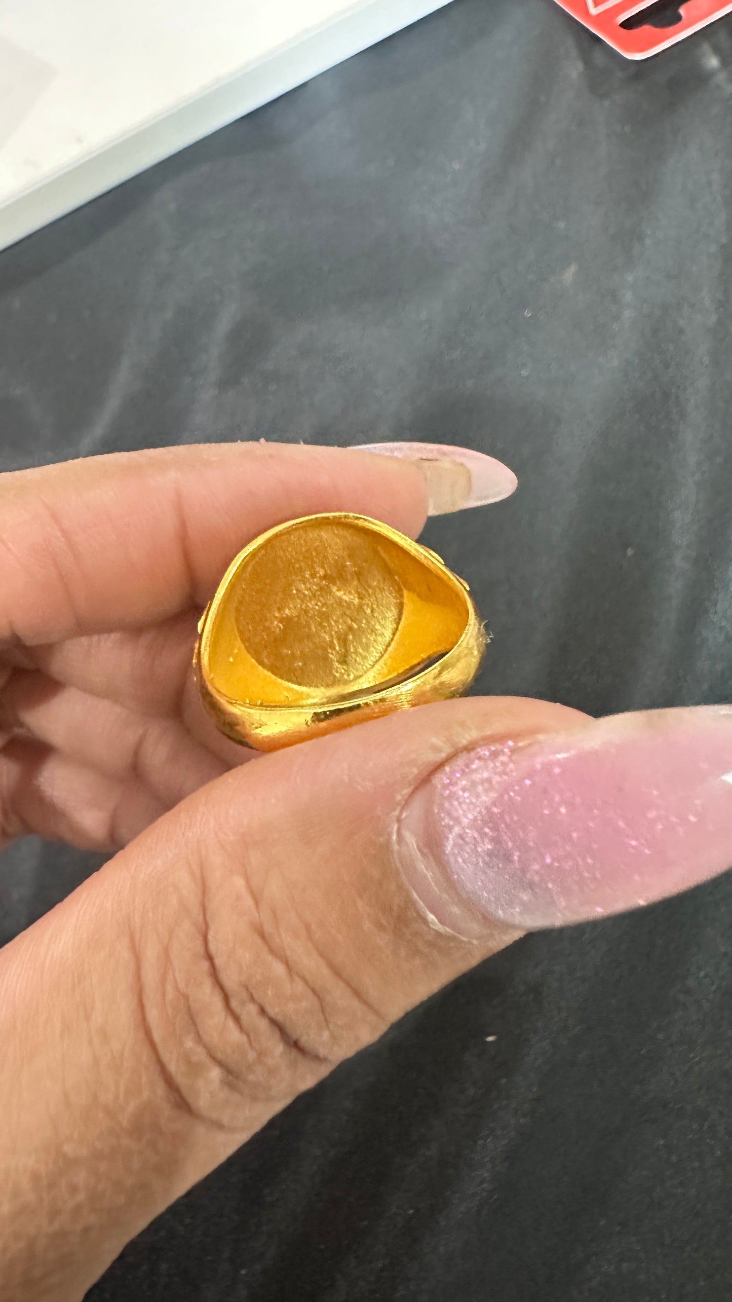 Mens gold look ring