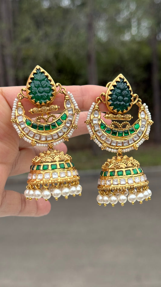 Antique look jhumi earrings Sandookh collection