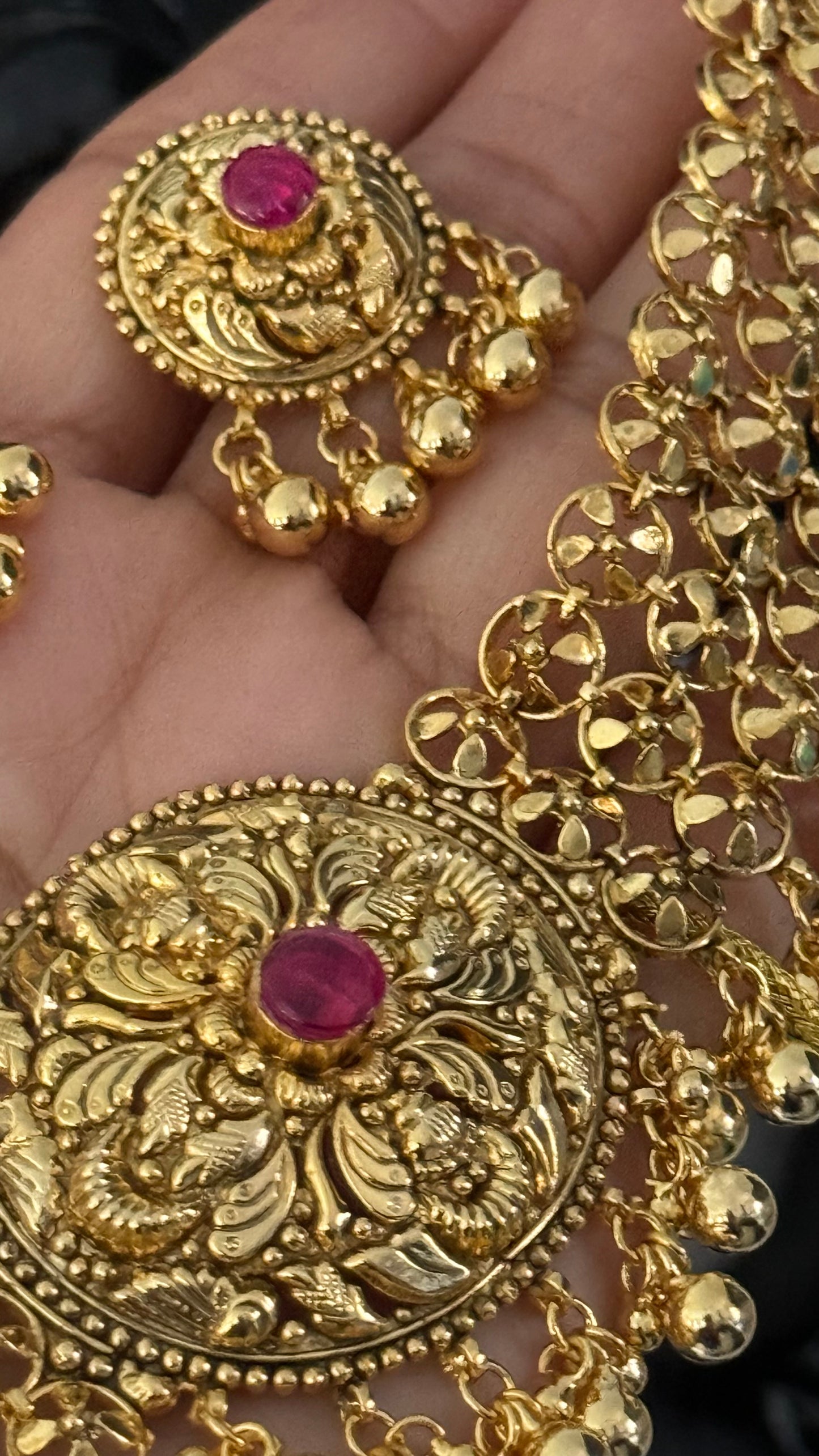 Gold Plated Indian Choker Set with studs Sandookh collection