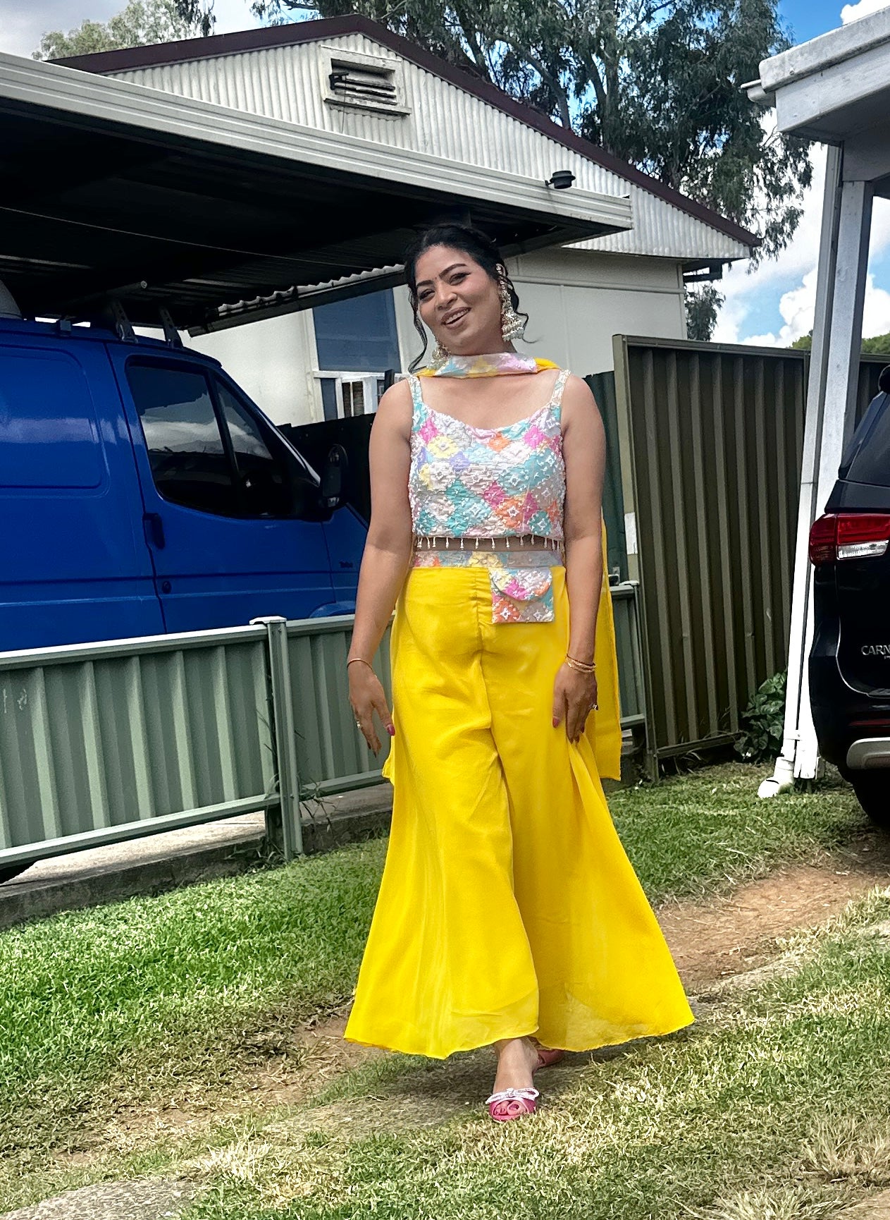 Indo western outfit yellow