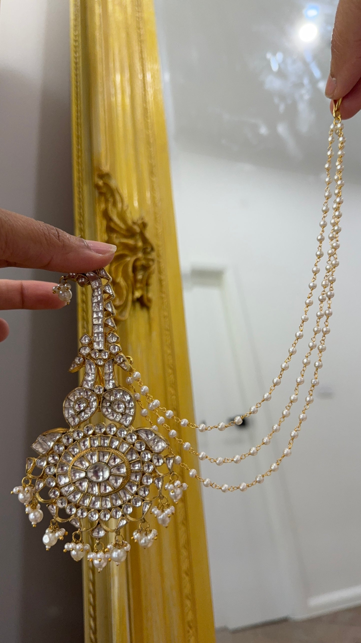 Handcrafted Wedding Kalgi Pachi – Groom/Men Turban Accessory | Gold-Plated | Mehar Punjab Designs