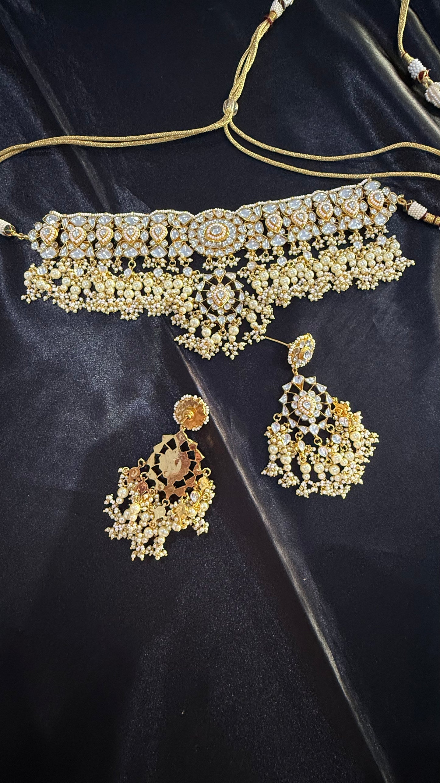 Pachi Kundan Choker Set – Bridal Indian Jewelry with Earrings