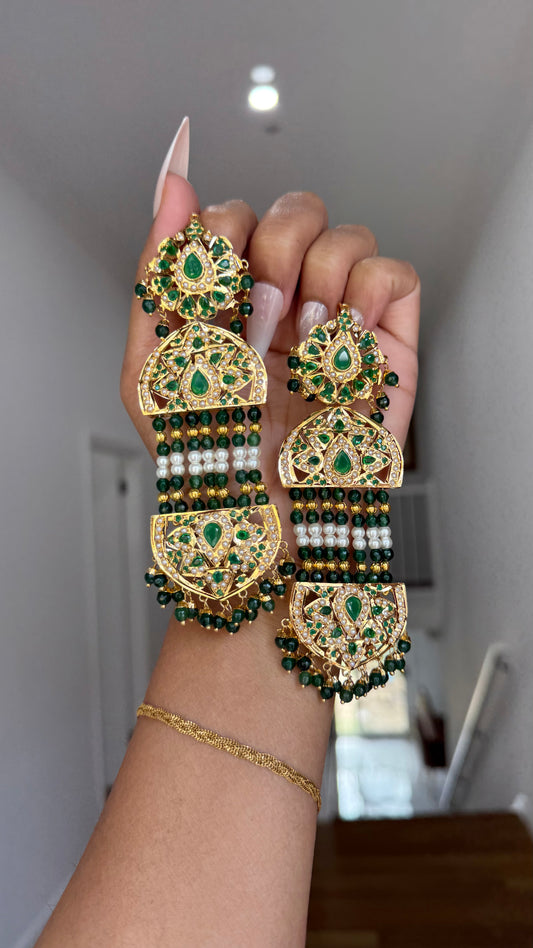 Real Jadau Gold Plated Earrings –  Real Gold Look