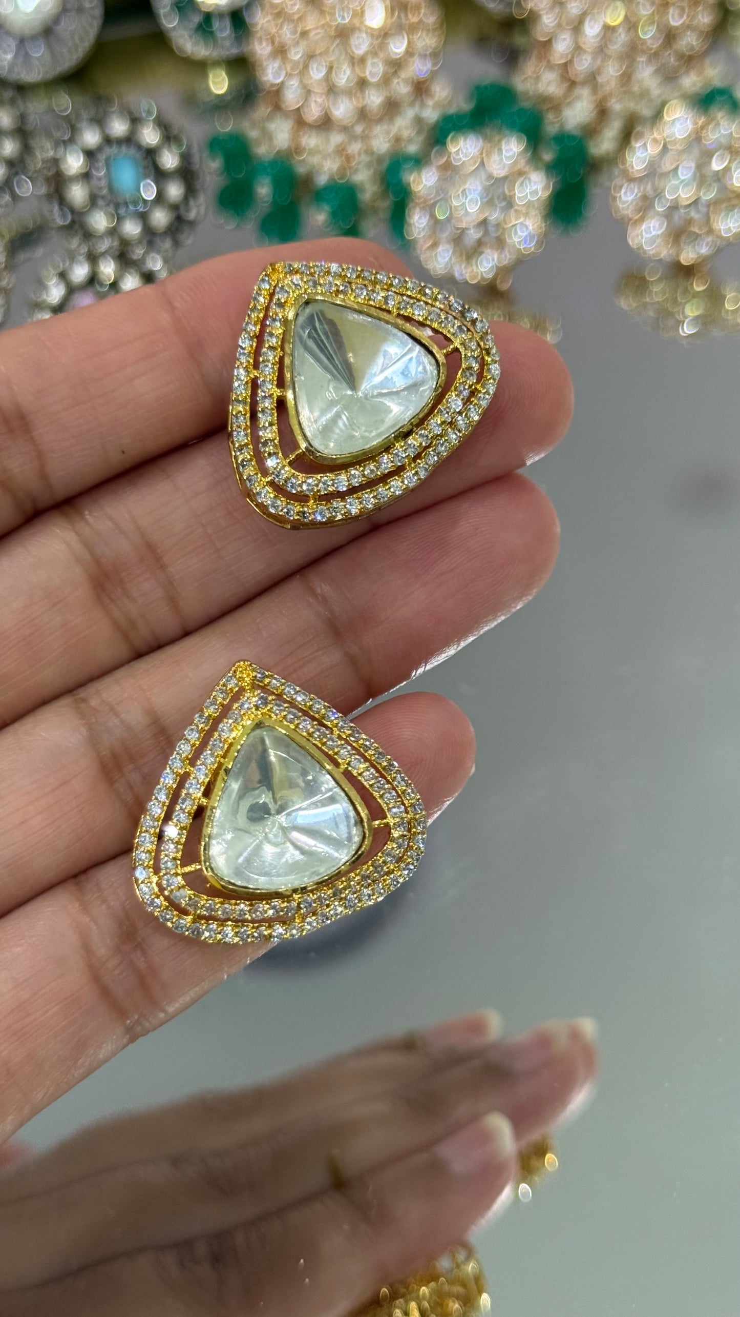 Gold plated stud earrings