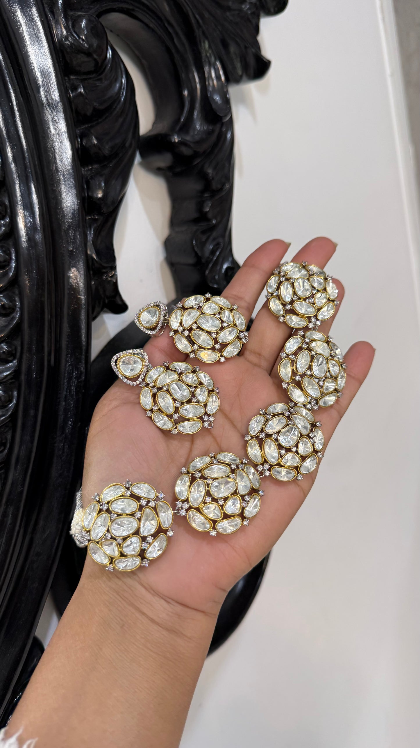 Premium Kundan Choker Set with matching earrings