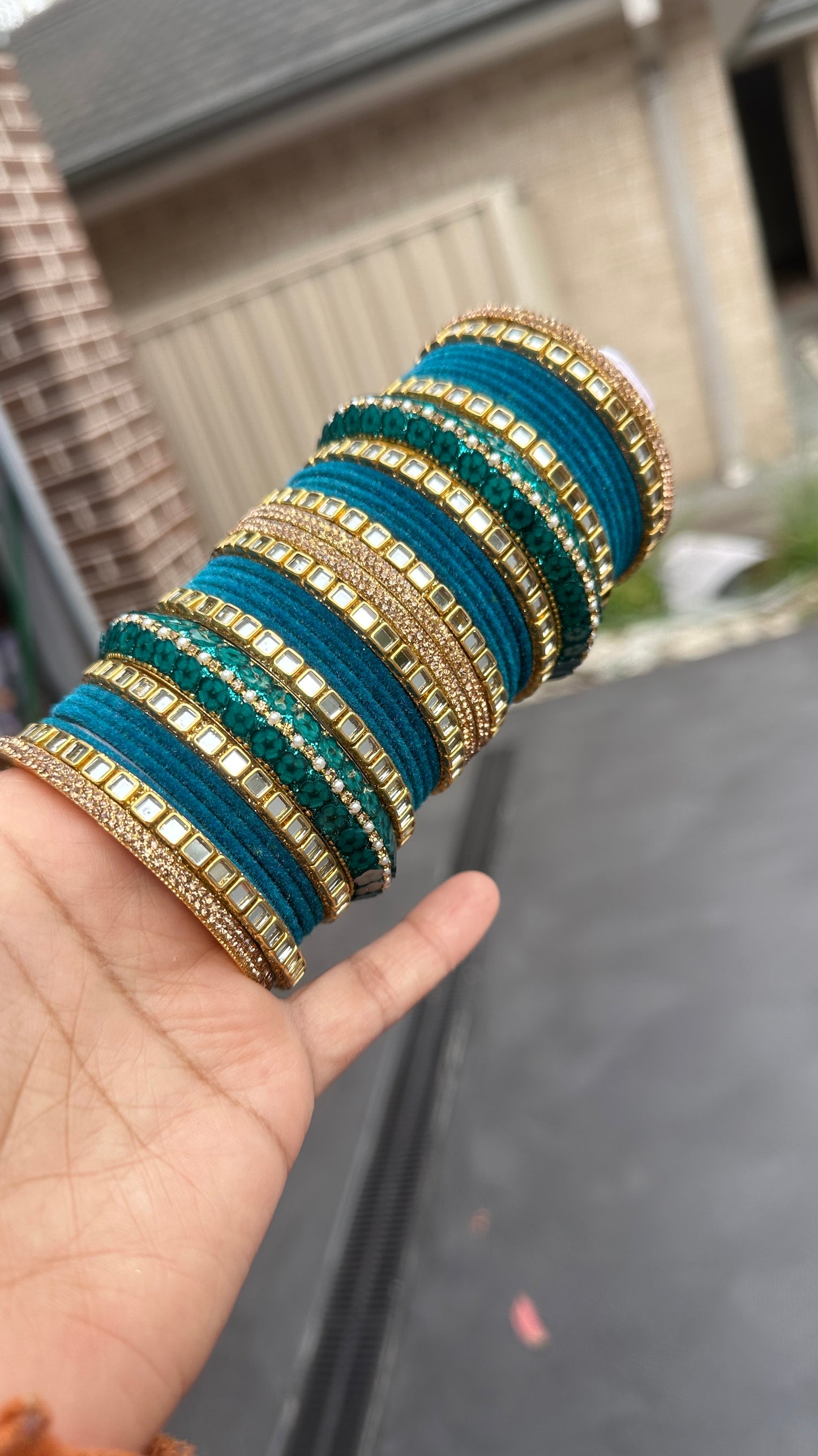 peacock bluemetal bangles