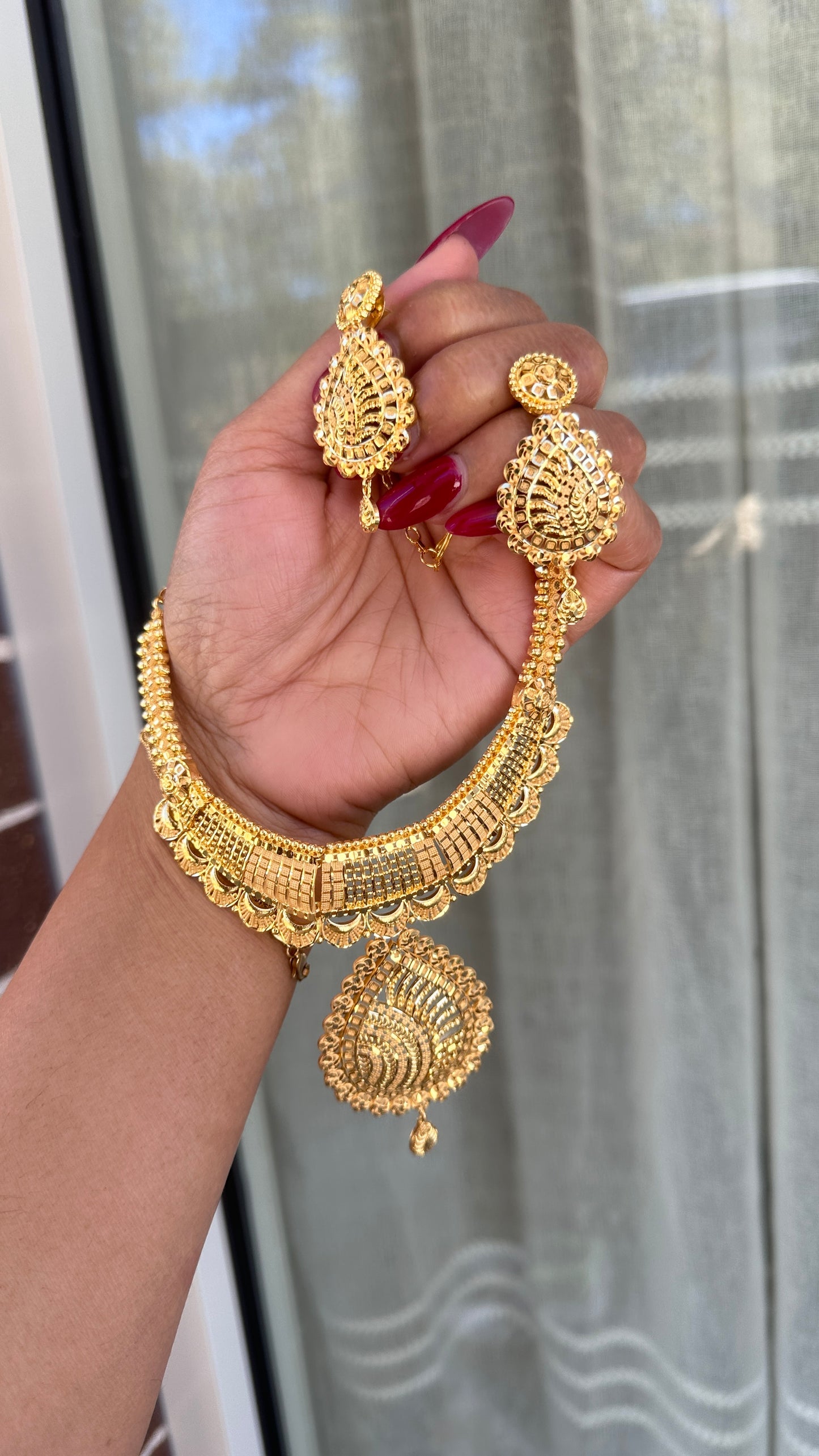 Gold plated necklace set Sandookh collection