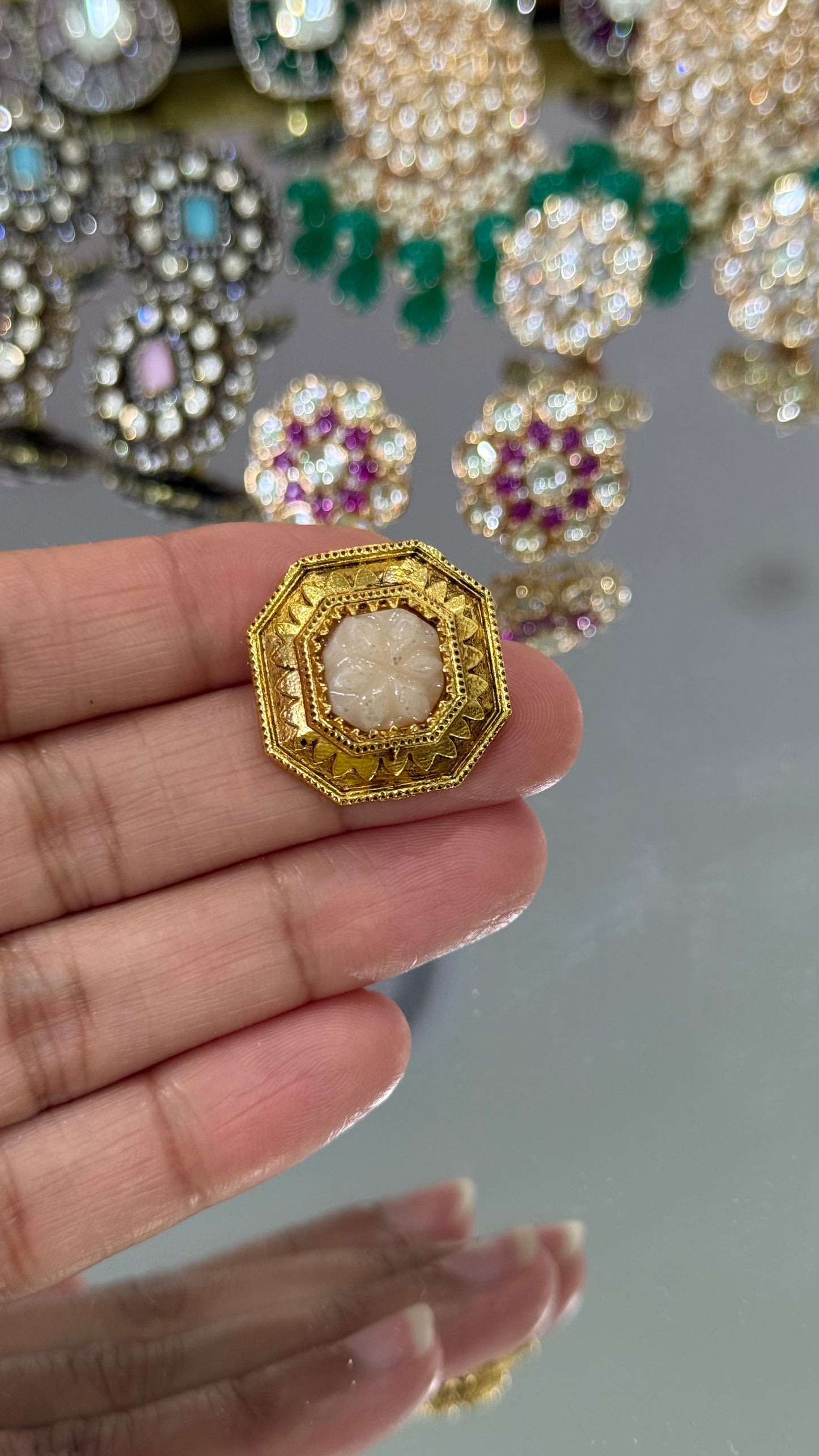 Gold plated stud earrings