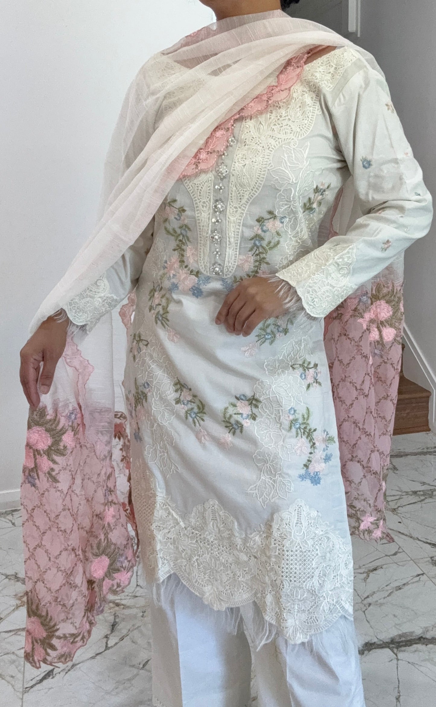 Pakistani pant palazo with dupatta pure cotton suit