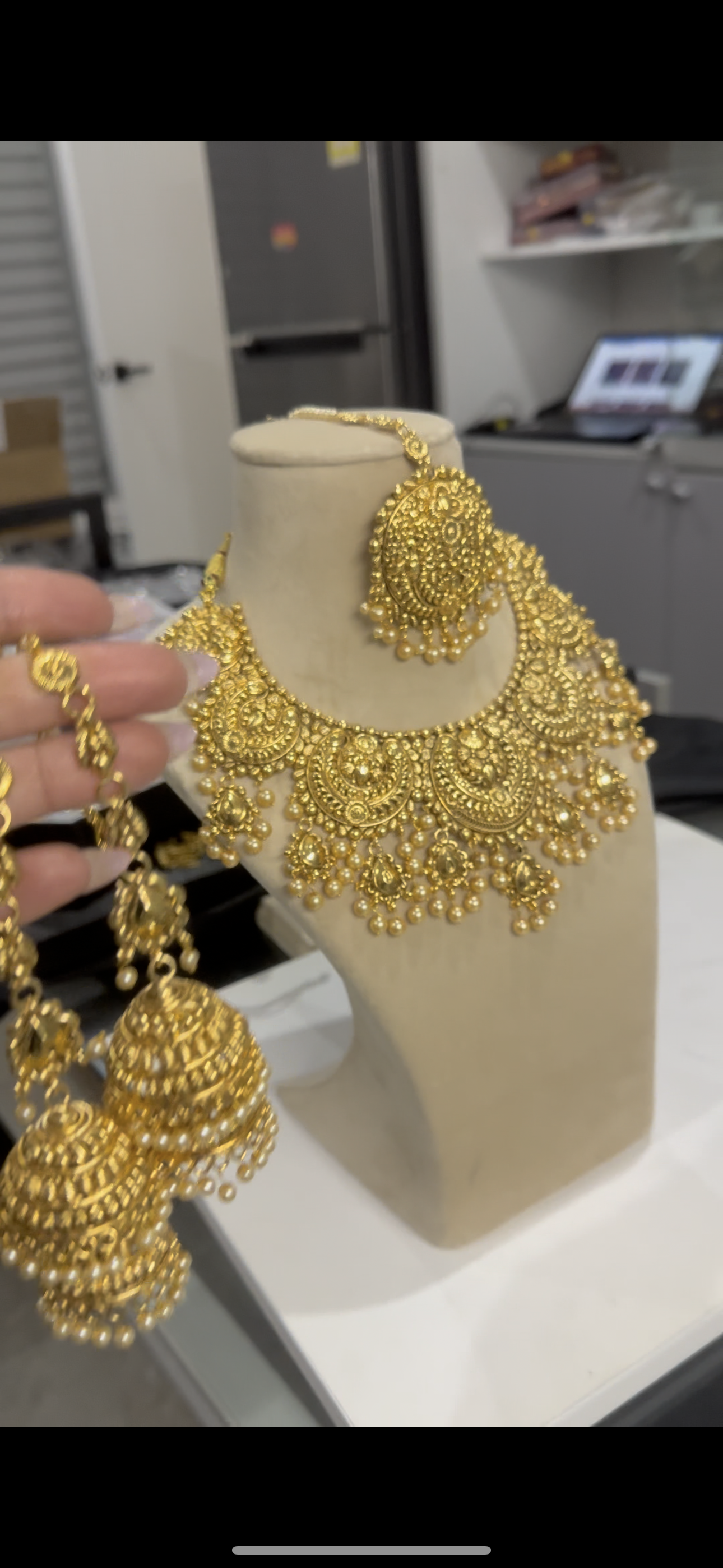 Gold Plated necklace Sandookh Collection Bridal