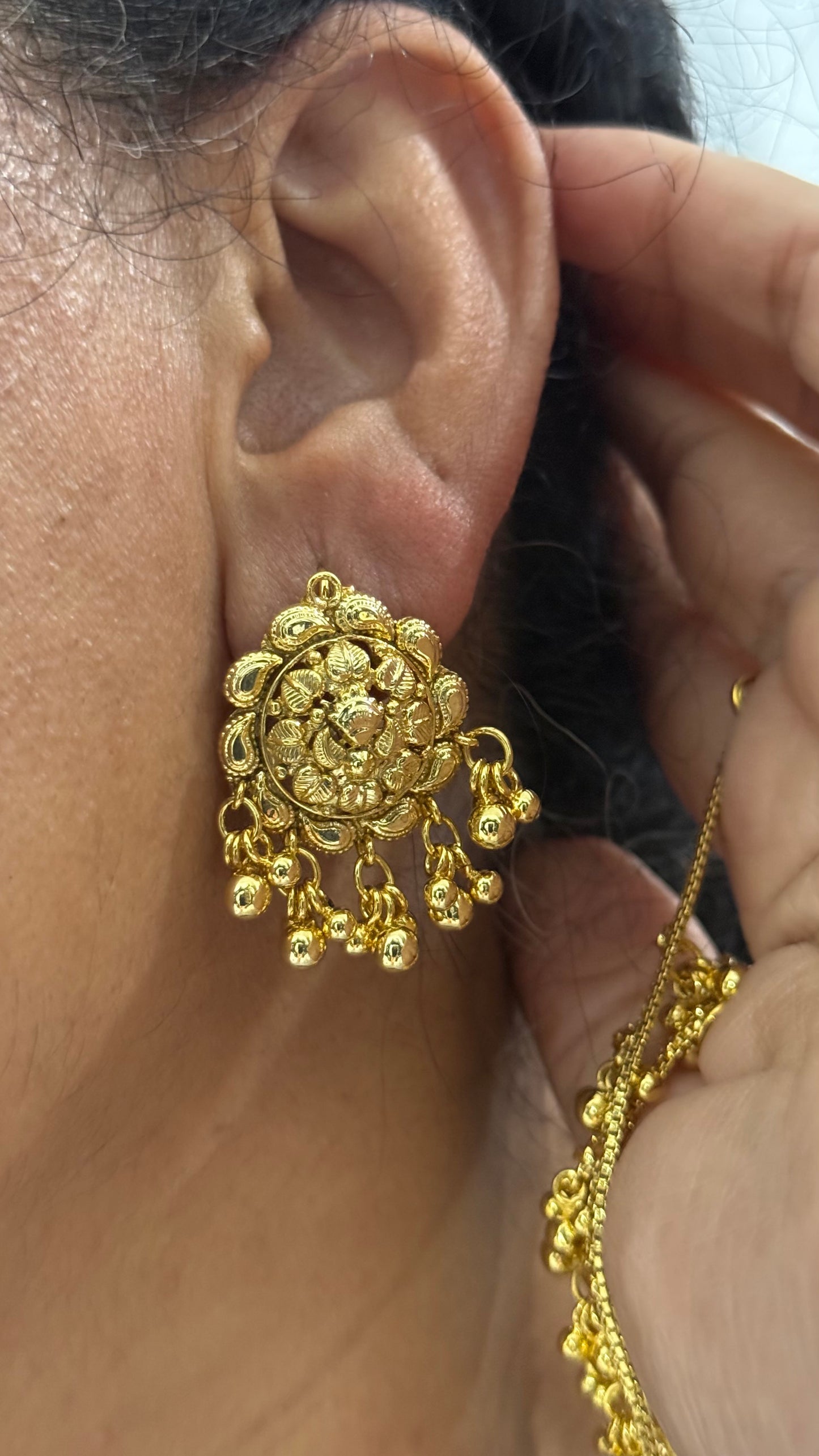 Gold Plated Necklace with Earring Sandookh collection