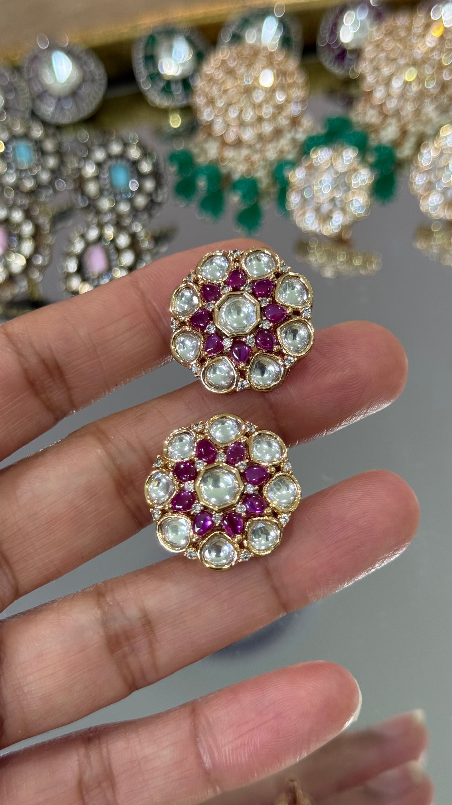 Gold plated stud earrings