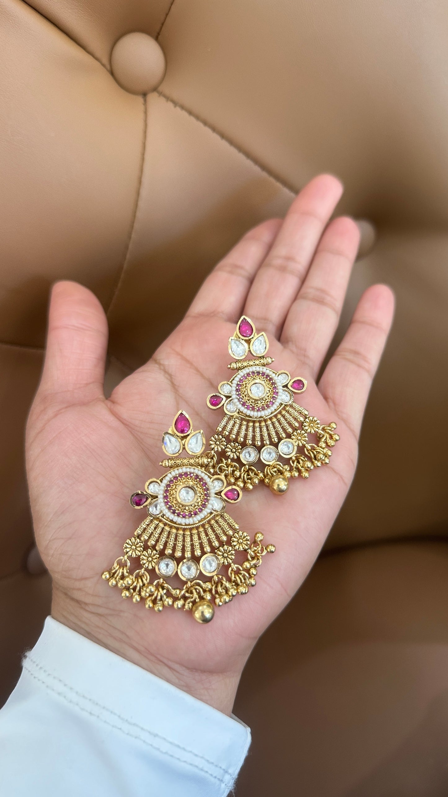 Antique gold look earrings Sandookh collection