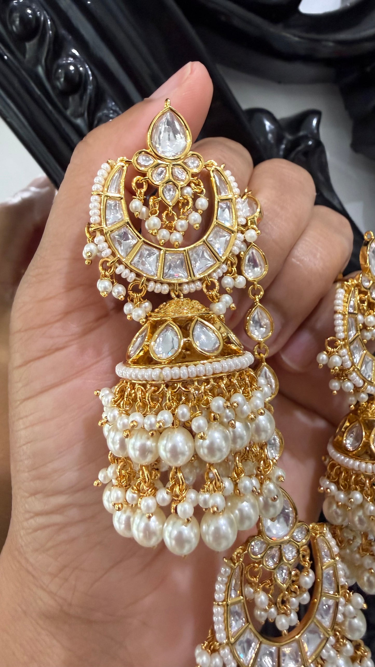 Gold Plated Kundan Necklace with Earring and Tikka Bridal Jewellery Australia