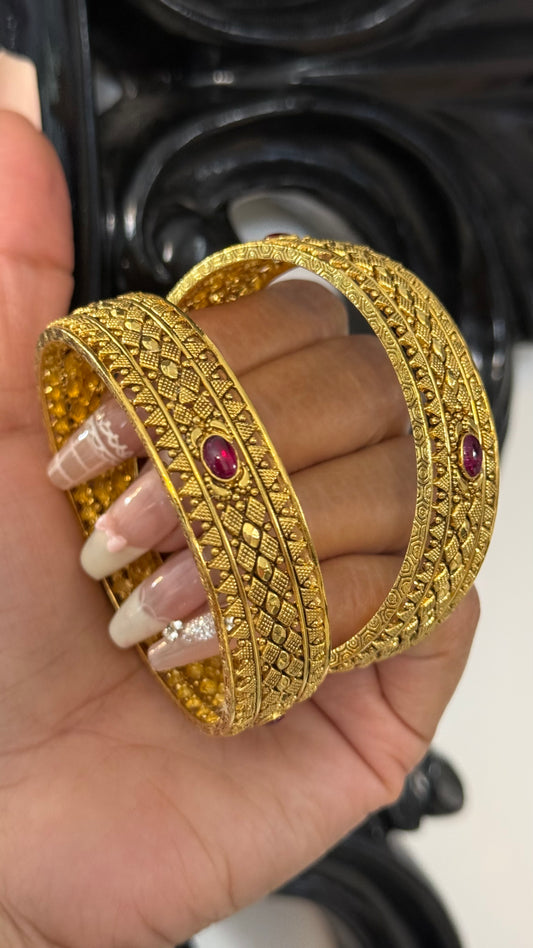 Premium Gold plated kangan Sandookh collection design no 42