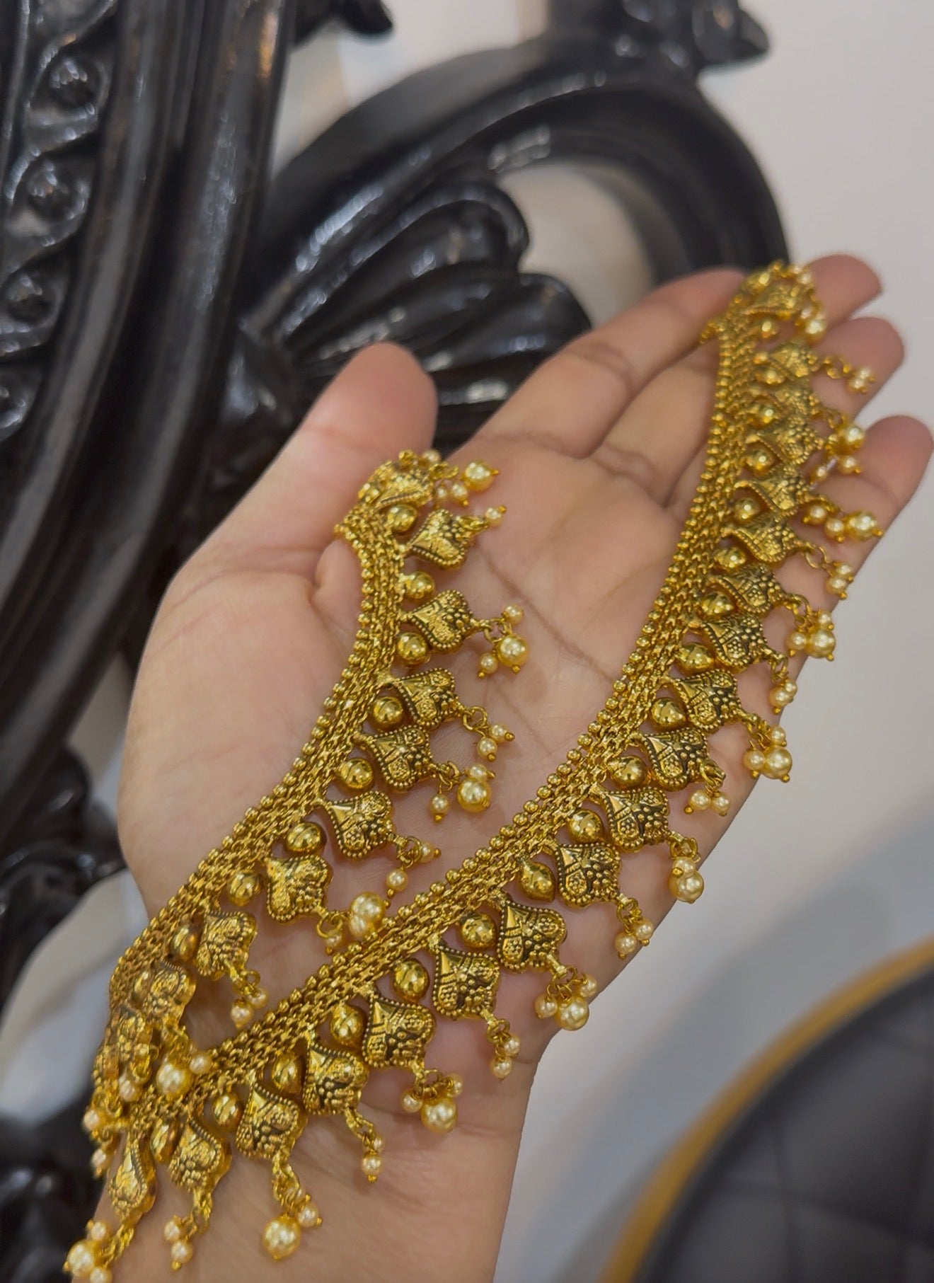 Gold plated anklets