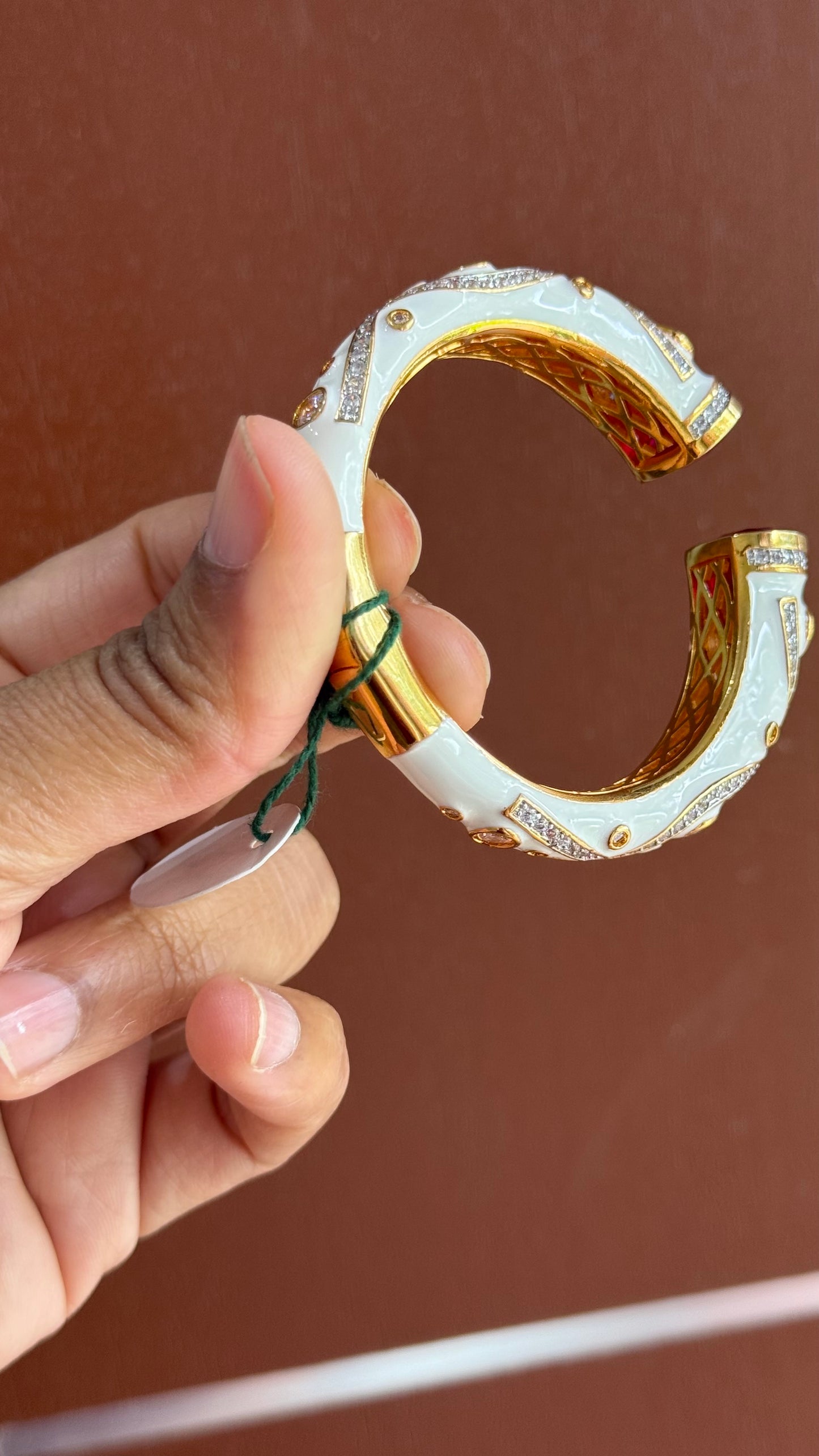 Gold plated free size statement bracelet / Kangan