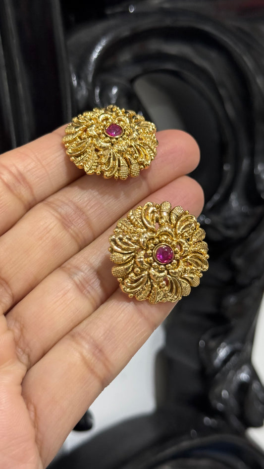 Gold plated stud earrings