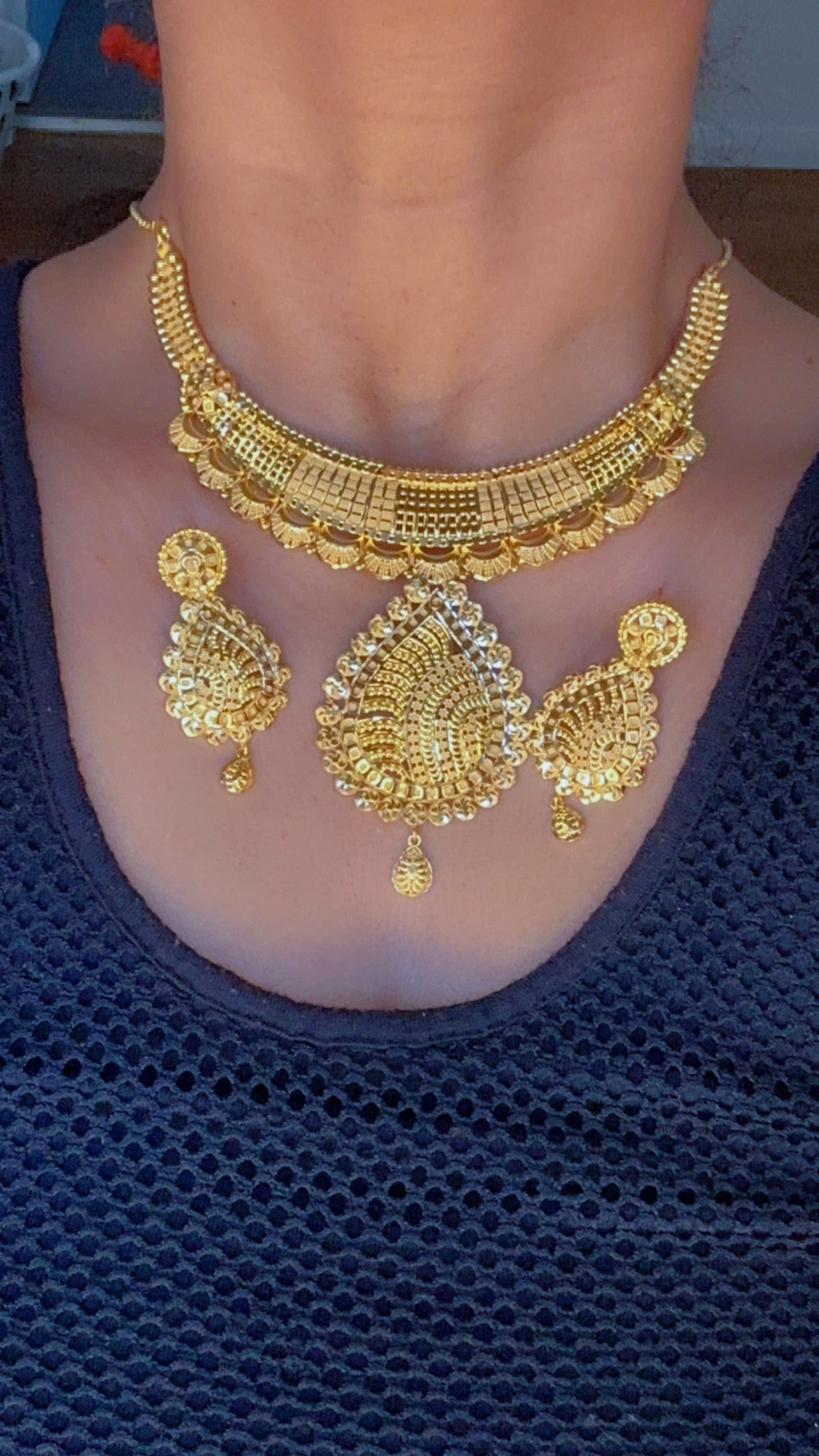 Gold plated necklace set Sandookh collection