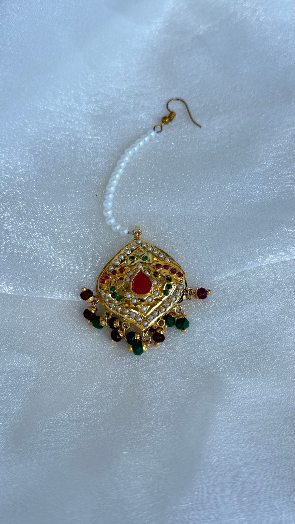 Real jadau tikka gold plated