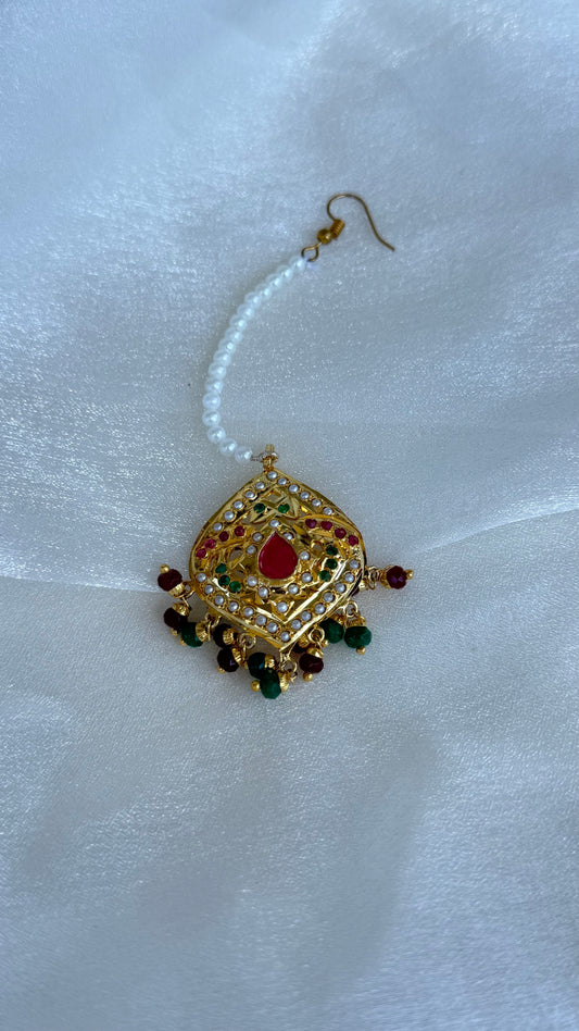 Real jadau tikka gold plated