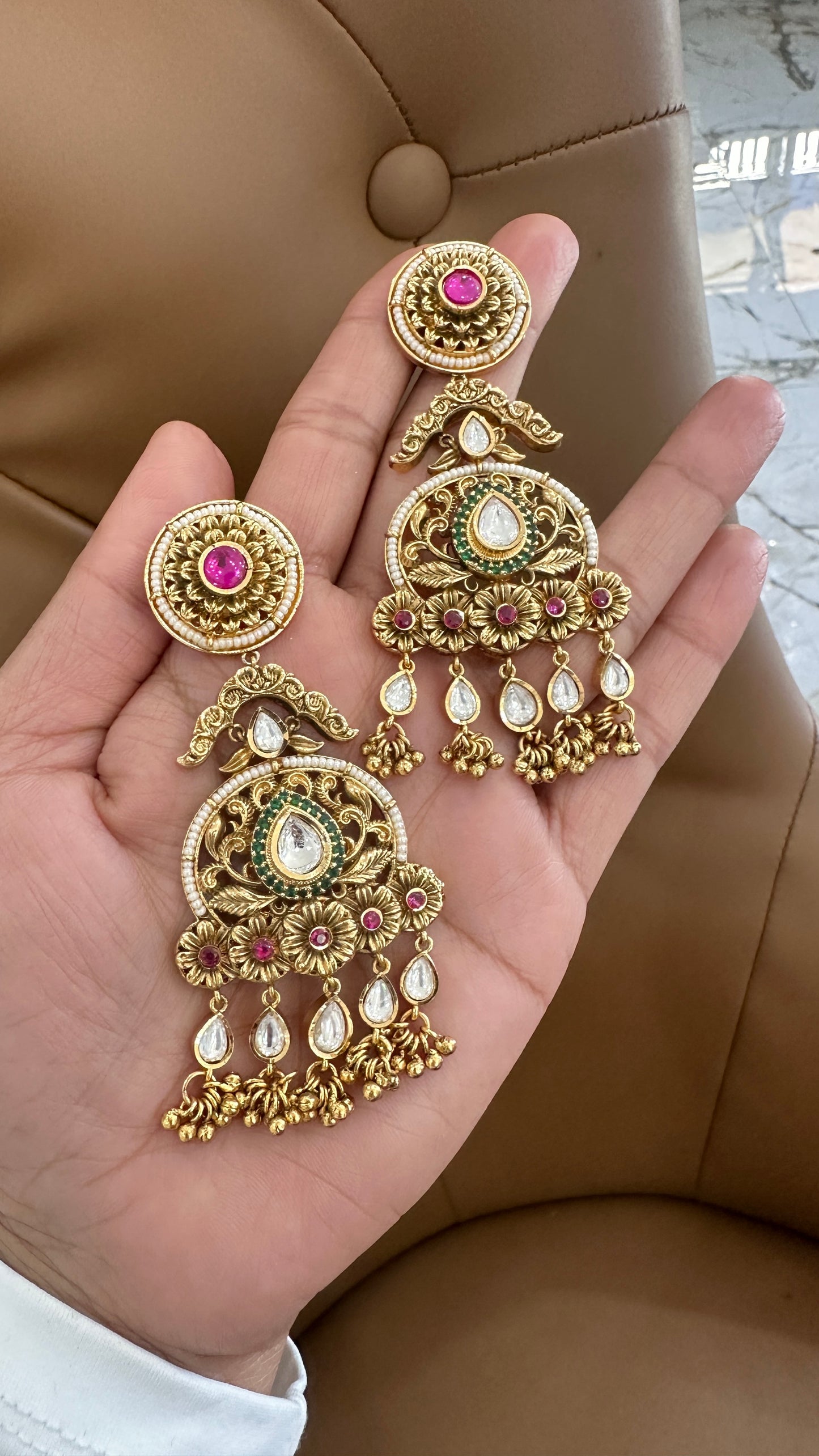 Antique gold look earrings Sandookh collection