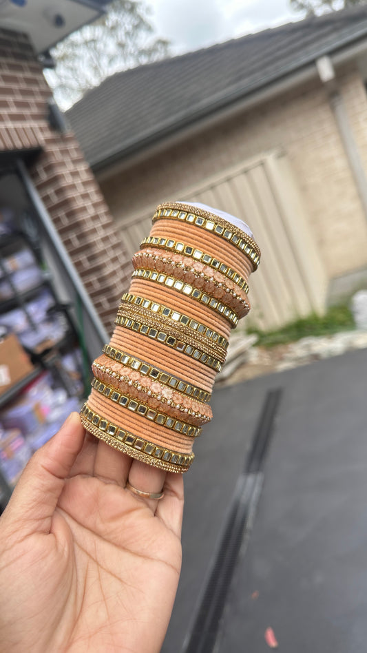 peach gold metal Bangles