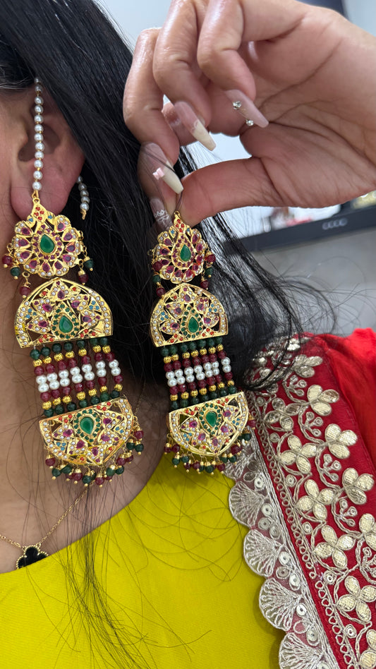Real Jadau Earrings Gold Plated Available Australia Shop Online