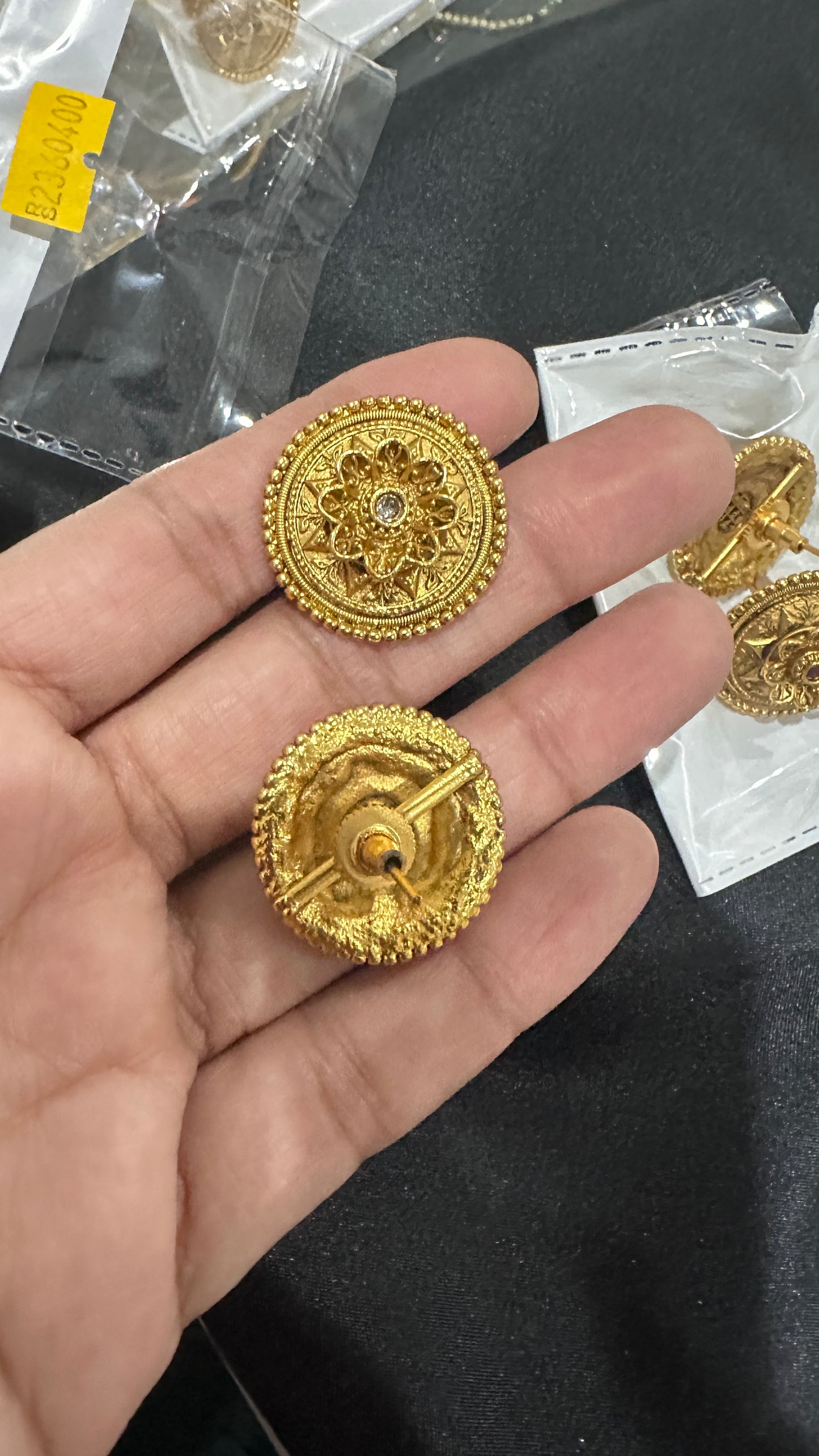 antique gold look studs