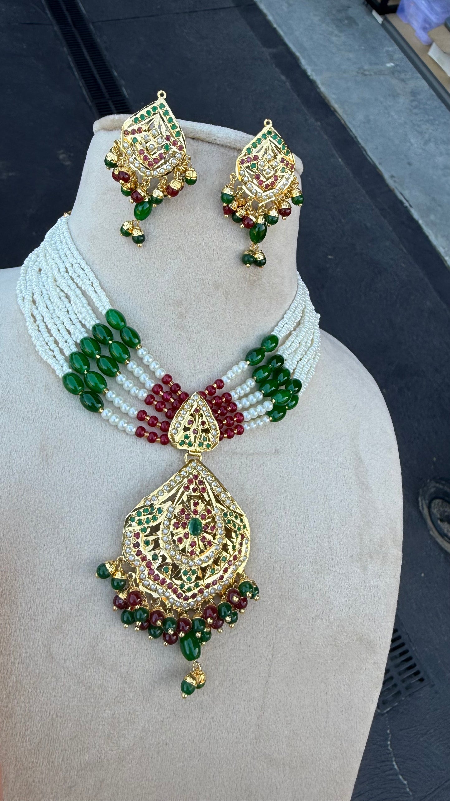 Real jadau gold plated necklace