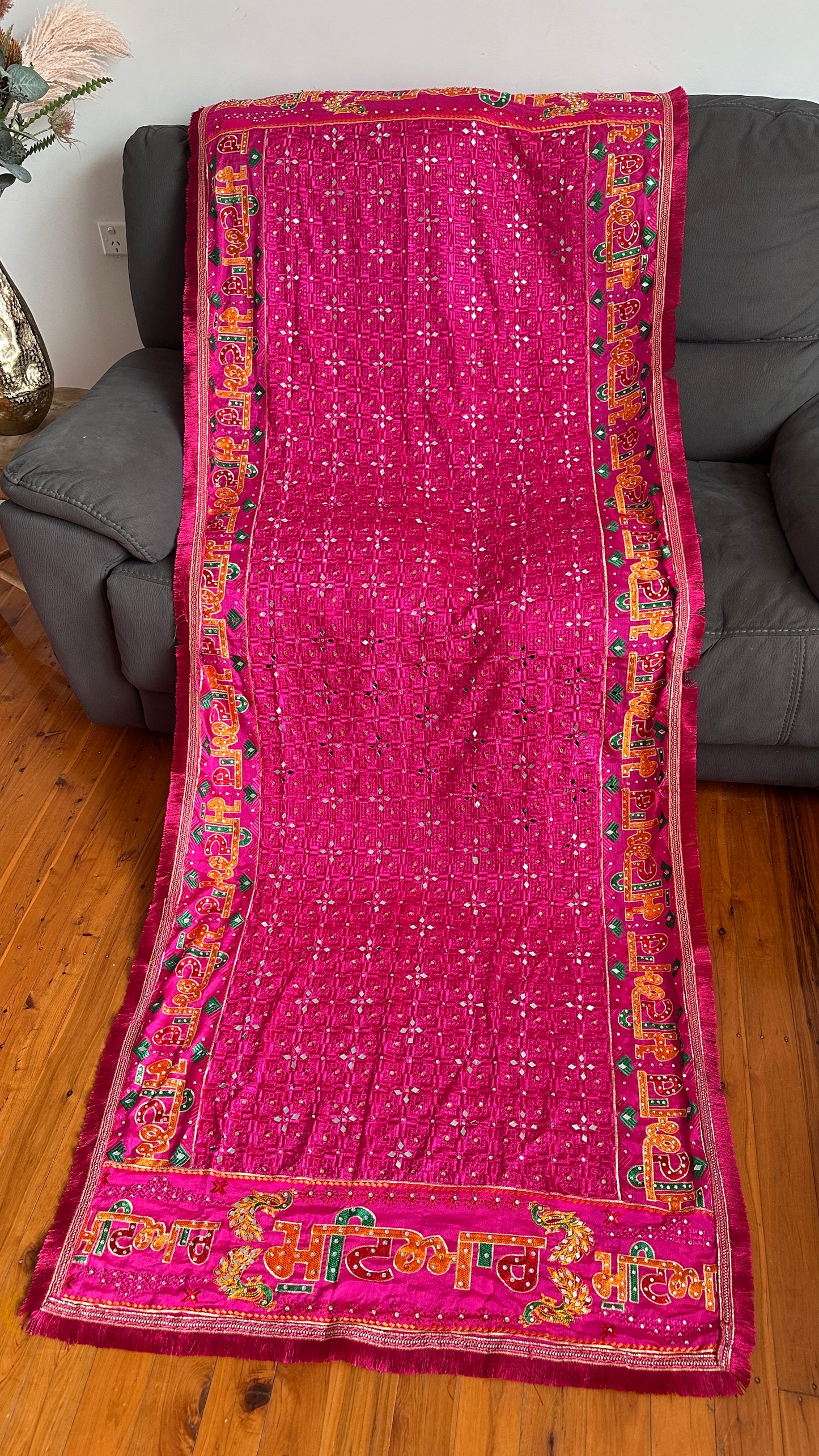 mirror work Phulkari Dupatta