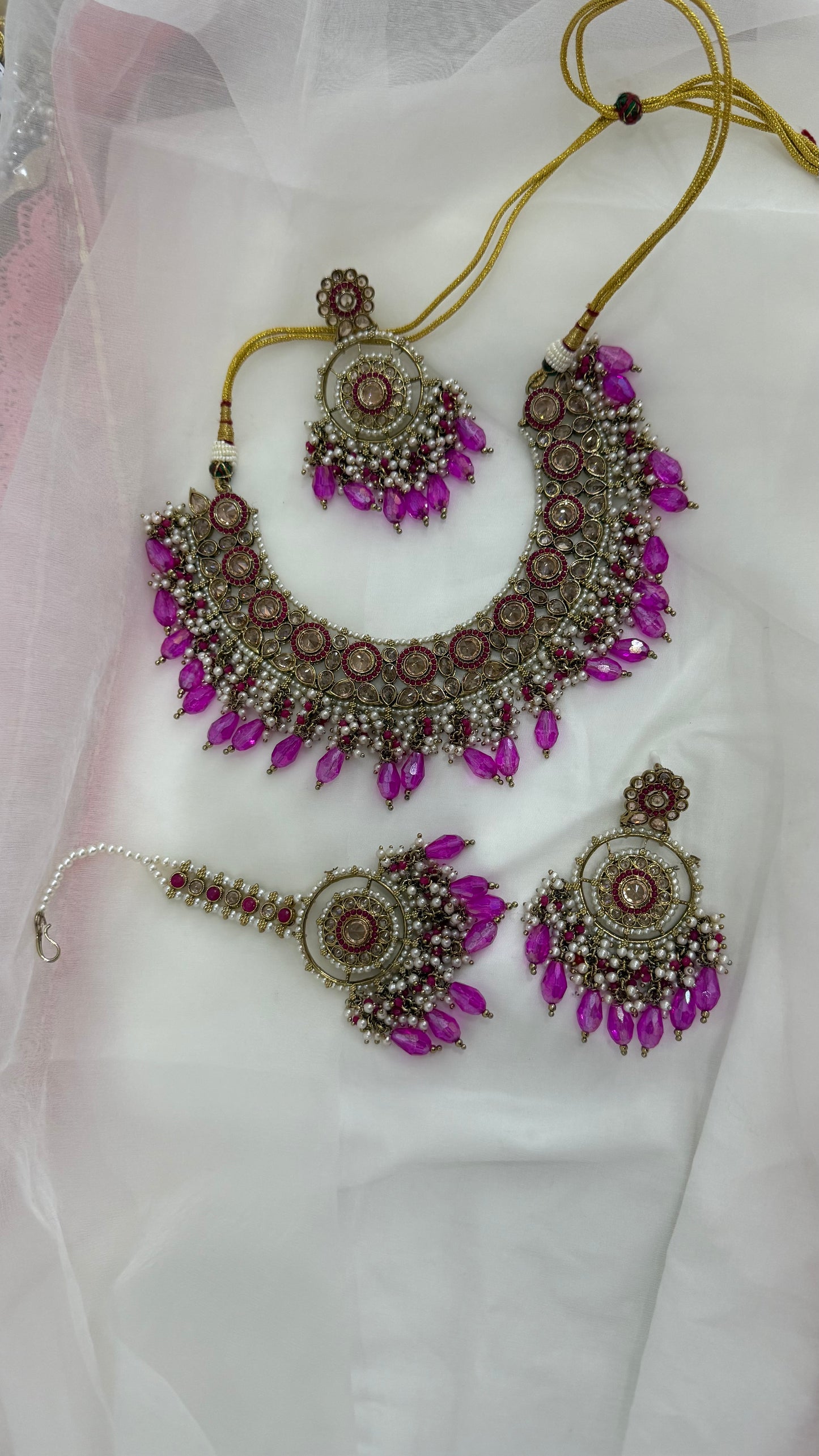 Polki Kundan Necklace pink