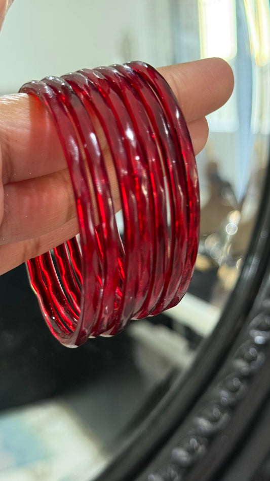 Glass Bangles for Karvachauth red