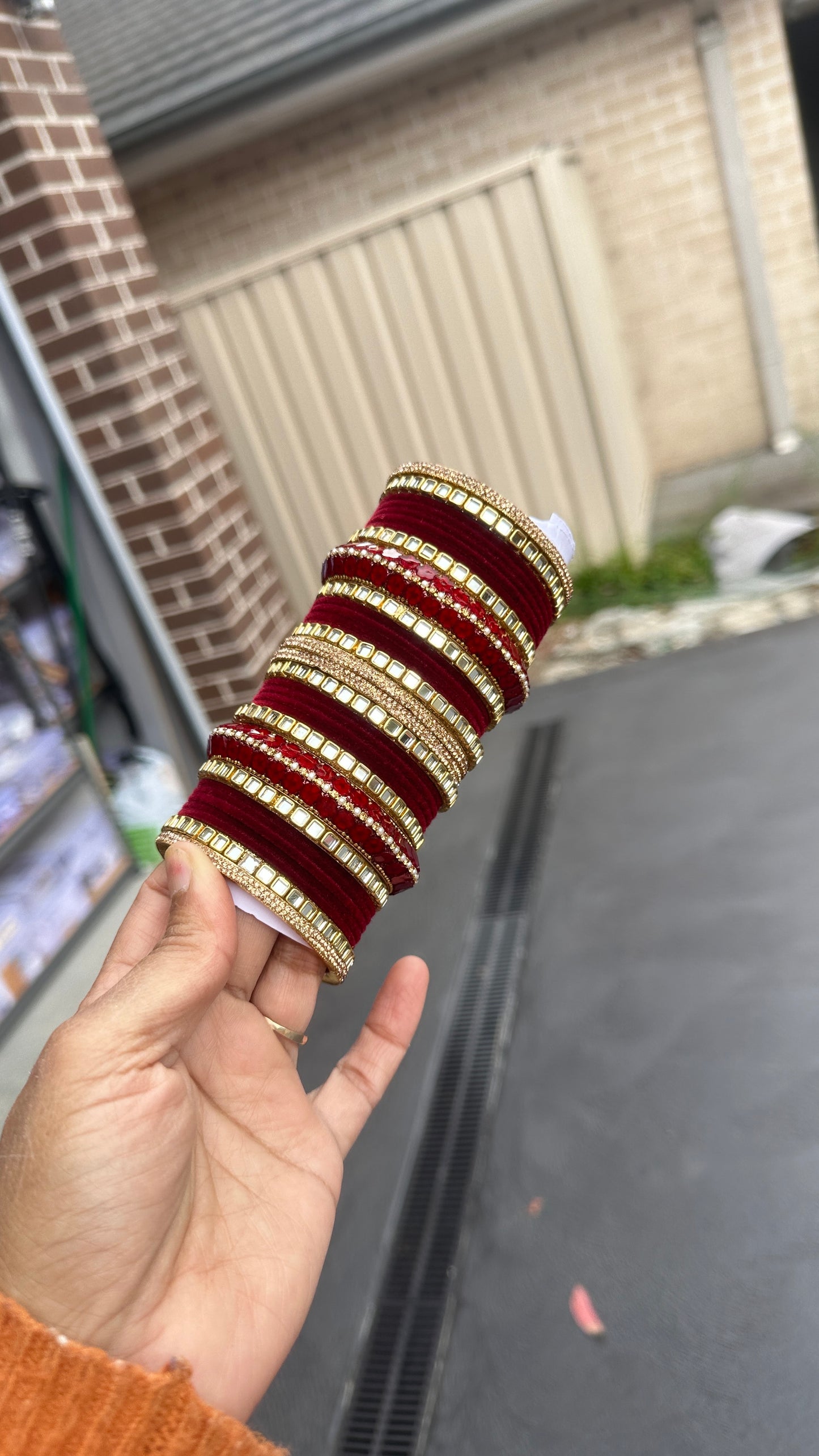 Maroon metal Bangles