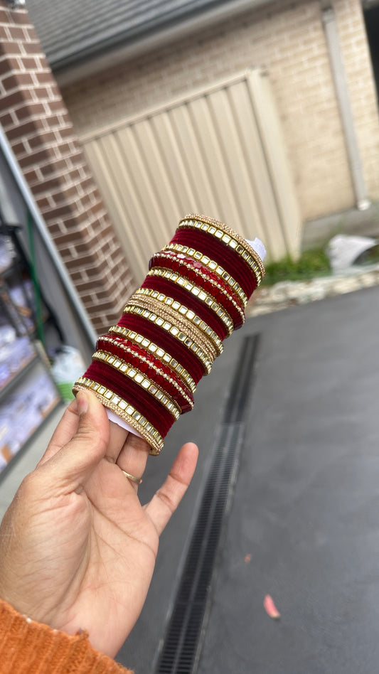 Maroon metal Bangles