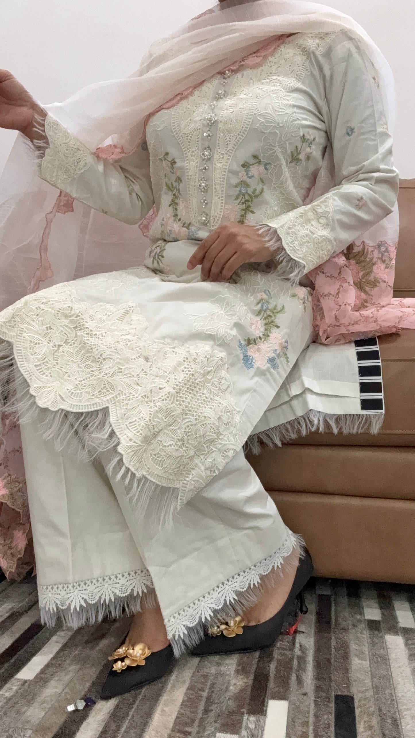 Pakistani pant palazo with dupatta pure cotton suit