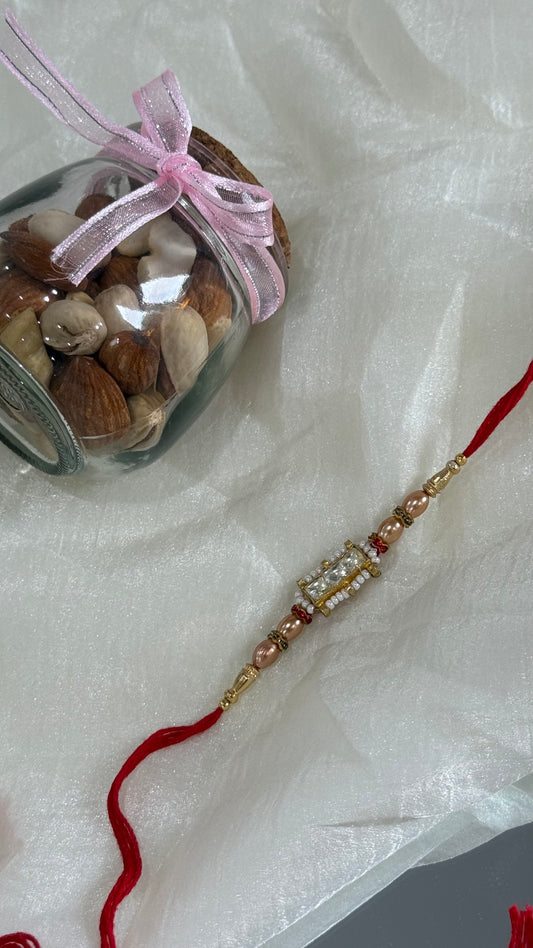 Premium Pachi Kundan  Rakhi for Brother Hand Made