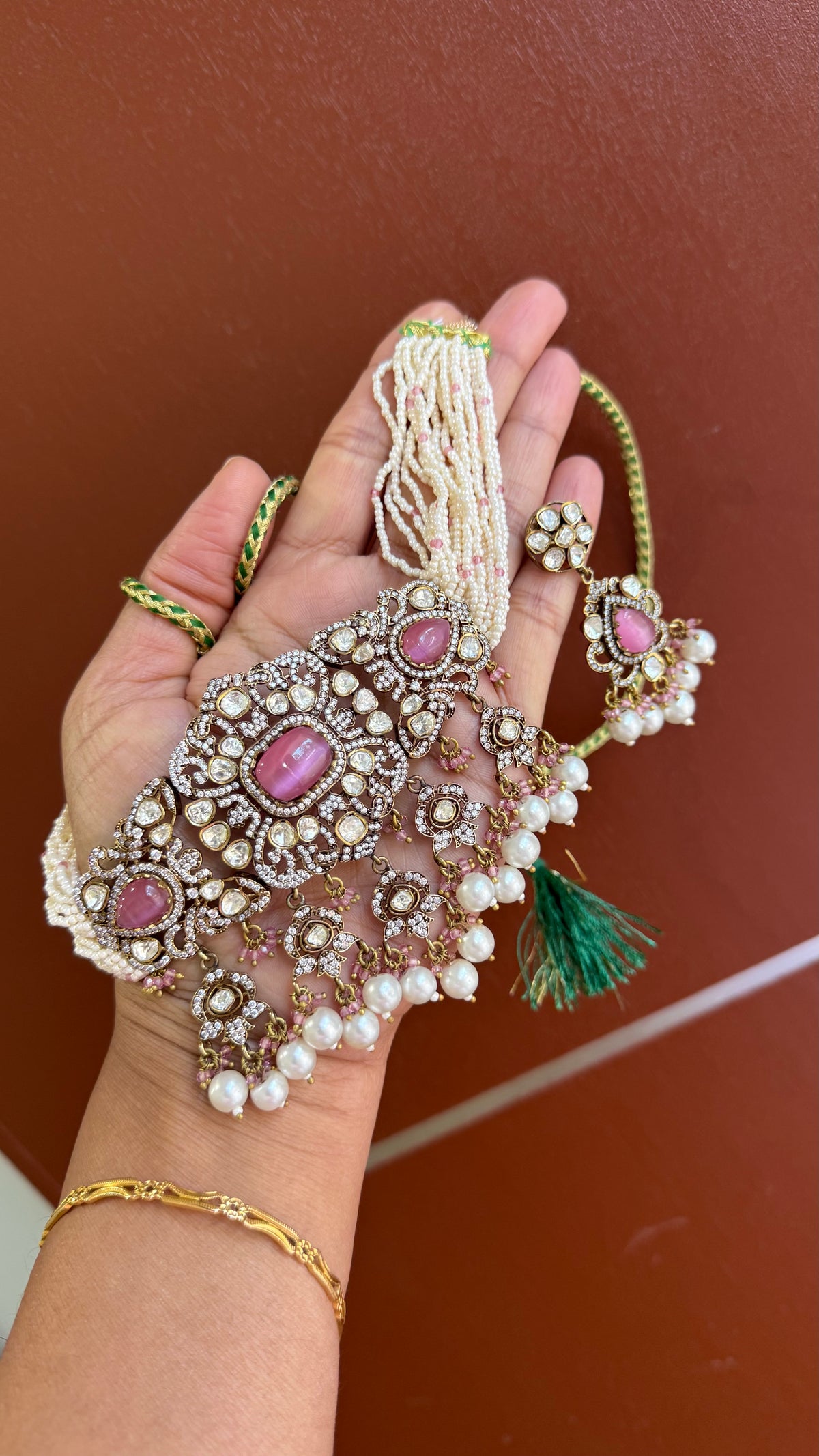 Moissanite Choker Necklace Set – Indian Bridal Jewellery